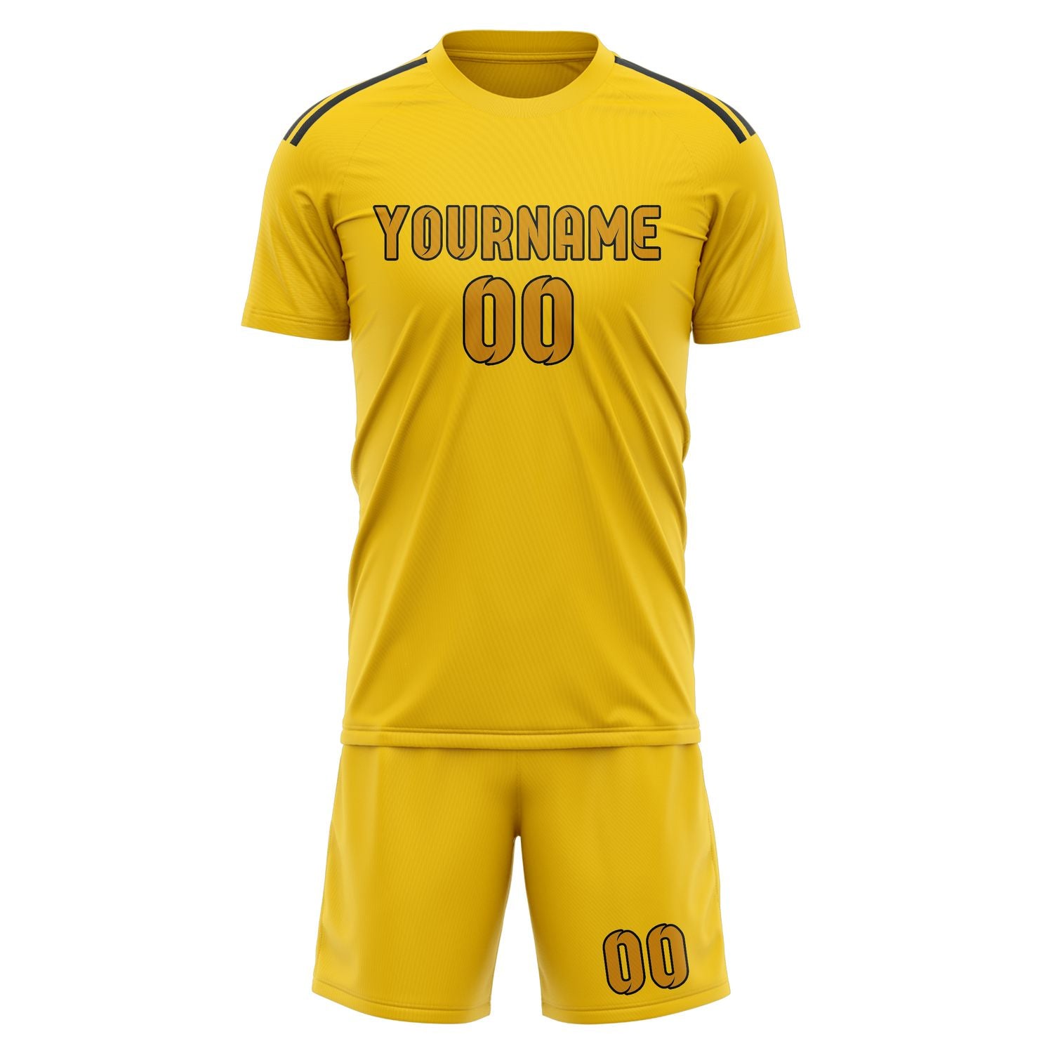Maßgeschneidertes Professionelles Gold Gelb Fußballtrikot-Set