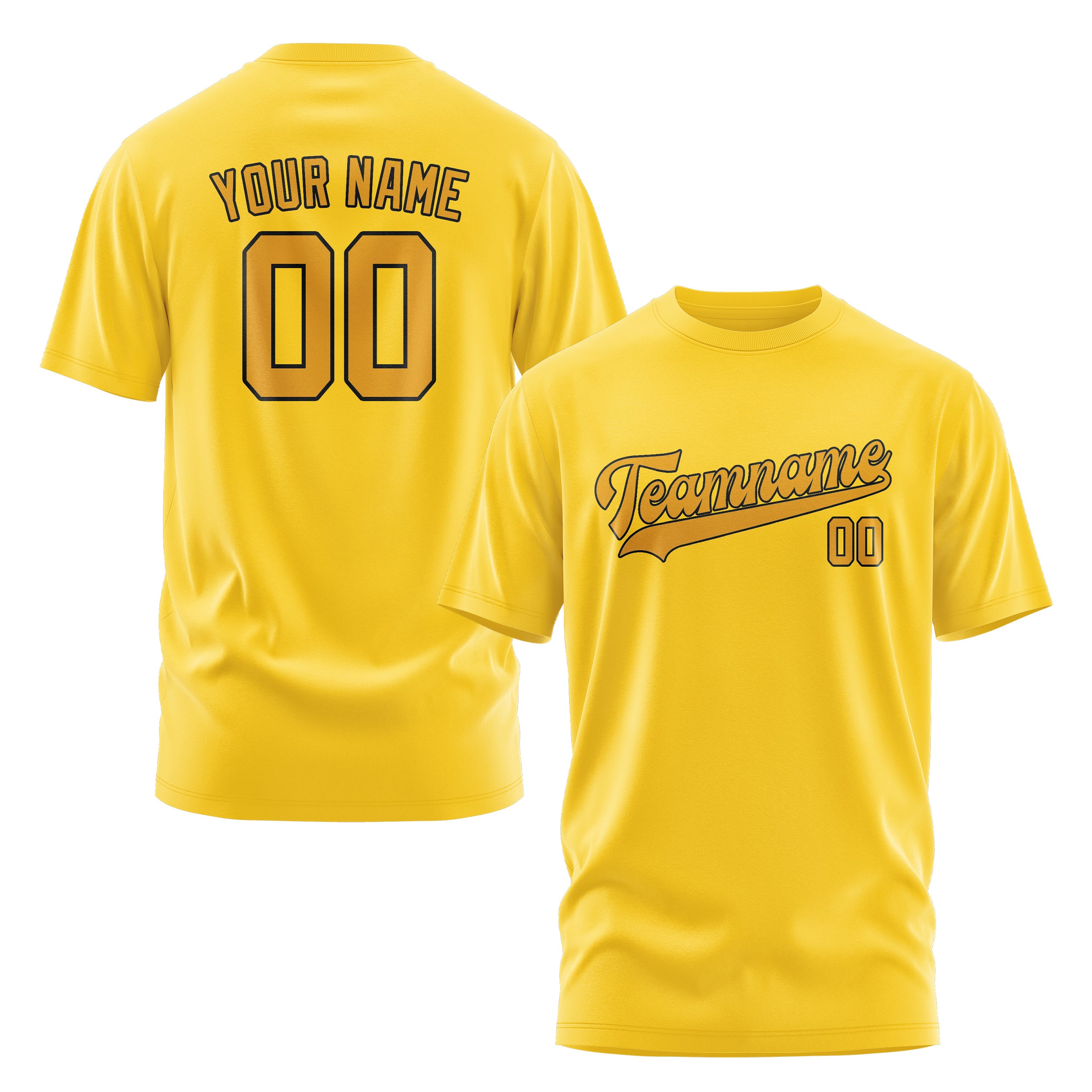Maßgeschneidertes Gold Gelb T-Shirt
