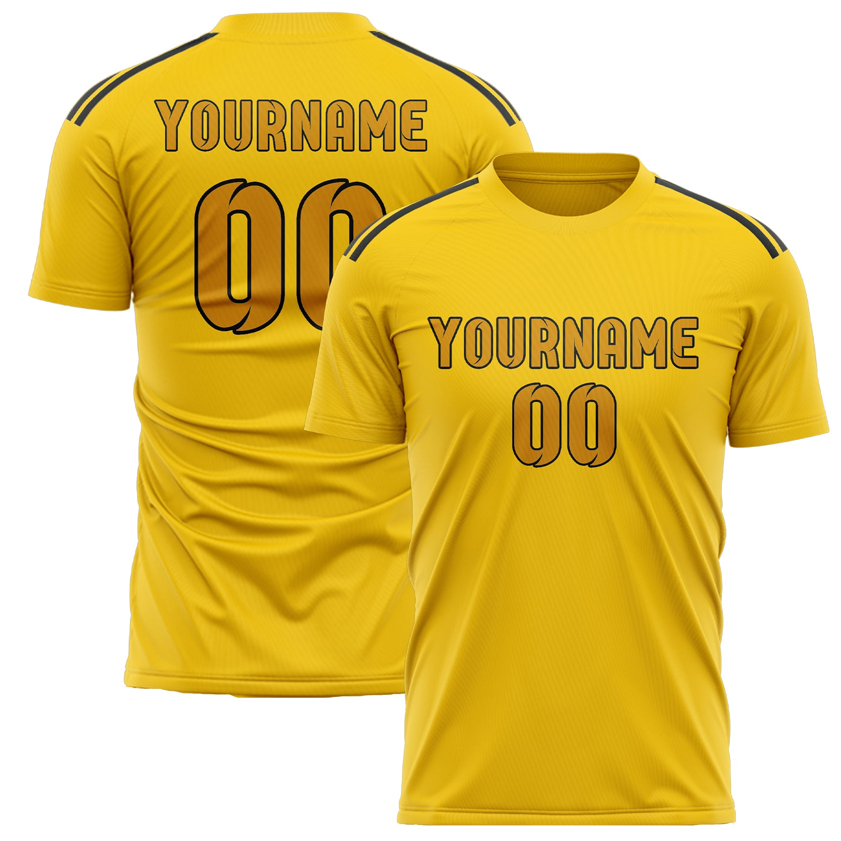 Benutzerdefiniertes Professionelles Gold Gelb Fußballtrikot
