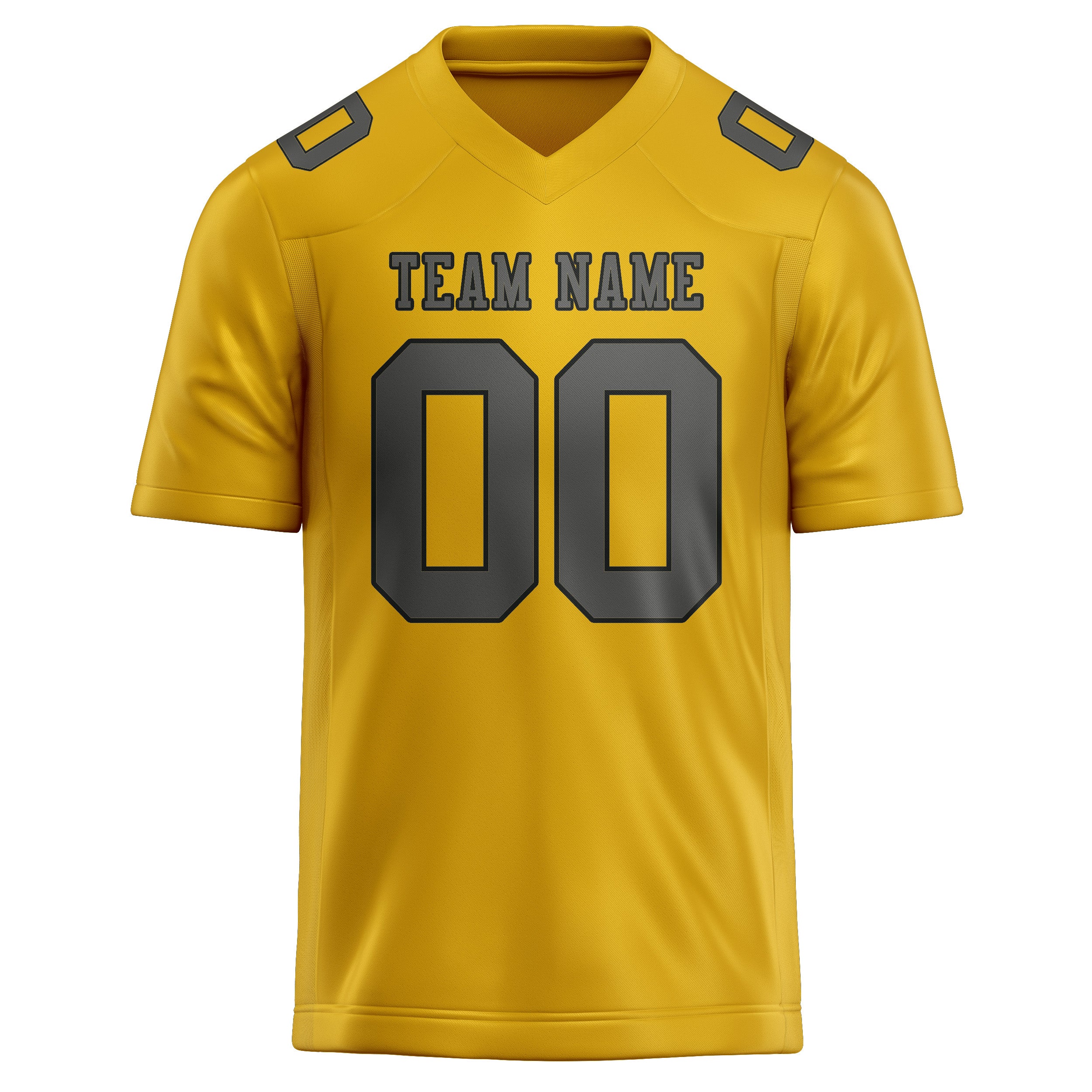 Maßgeschneidertes Professionelles Gold Dunkelgrau Rugbytrikot