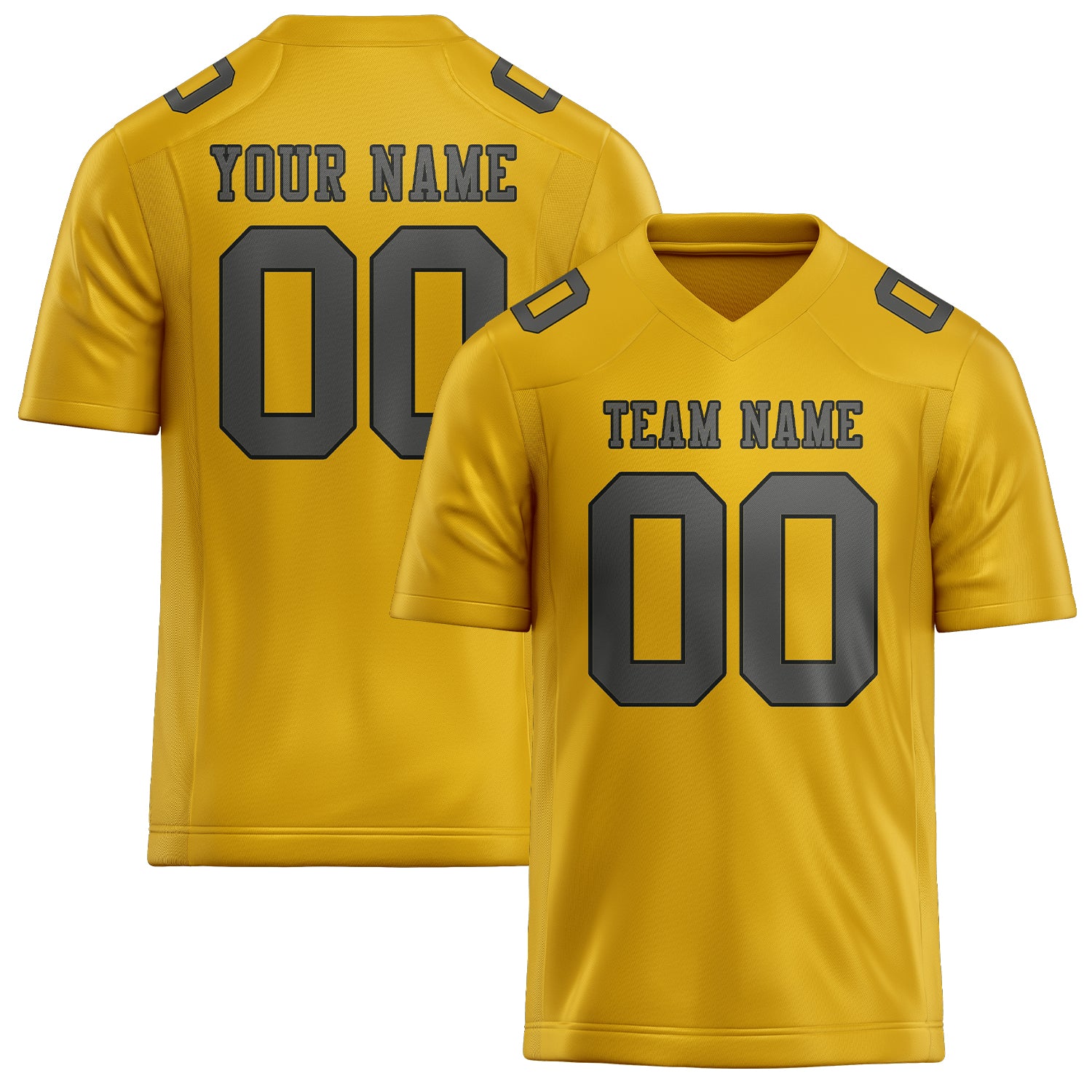 Maßgeschneidertes Professionelles Gold Dunkelgrau Rugbytrikot