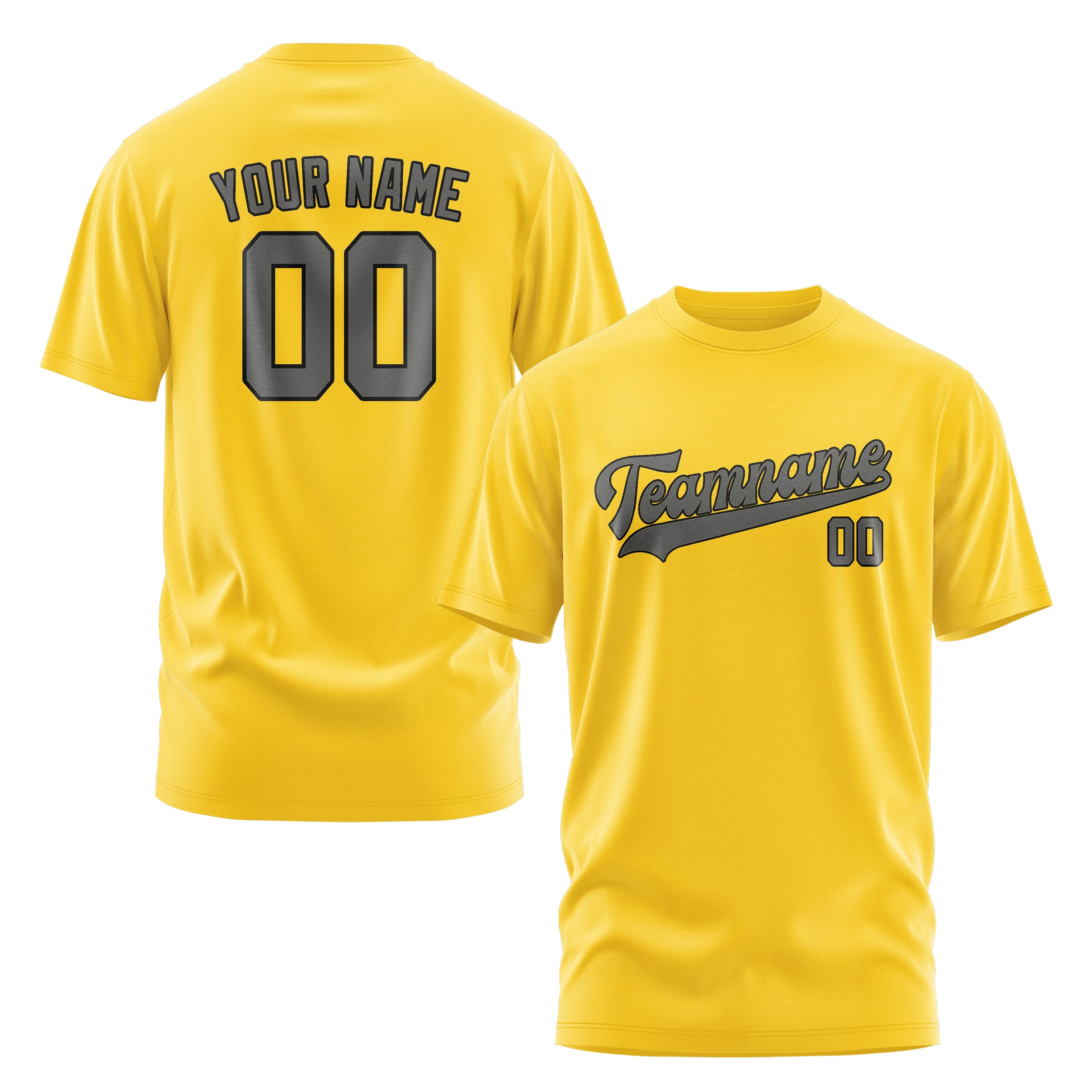 Maßgeschneidertes Gold Dunkelgrau T-Shirt
