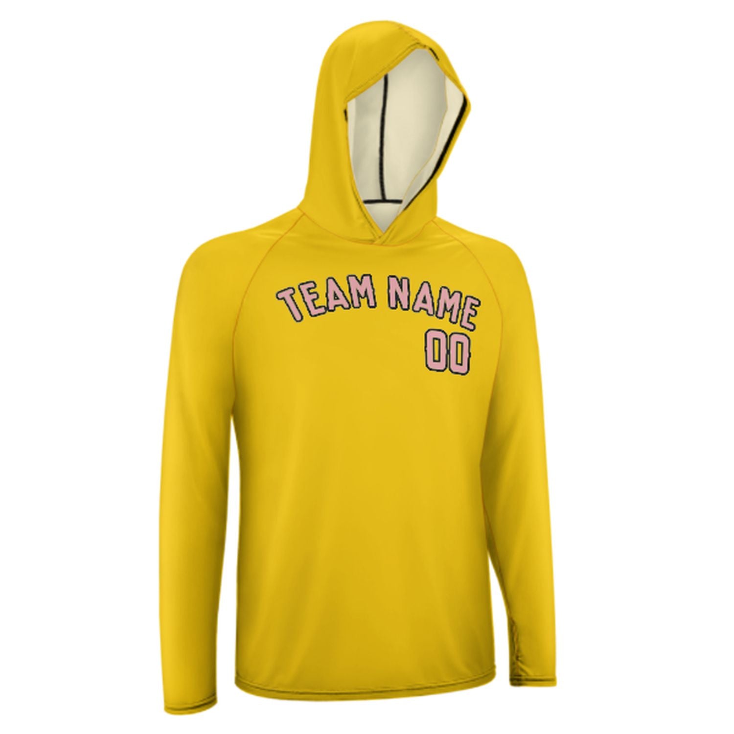Zlatá růžová UV-Hoodie vyrobená na míru
