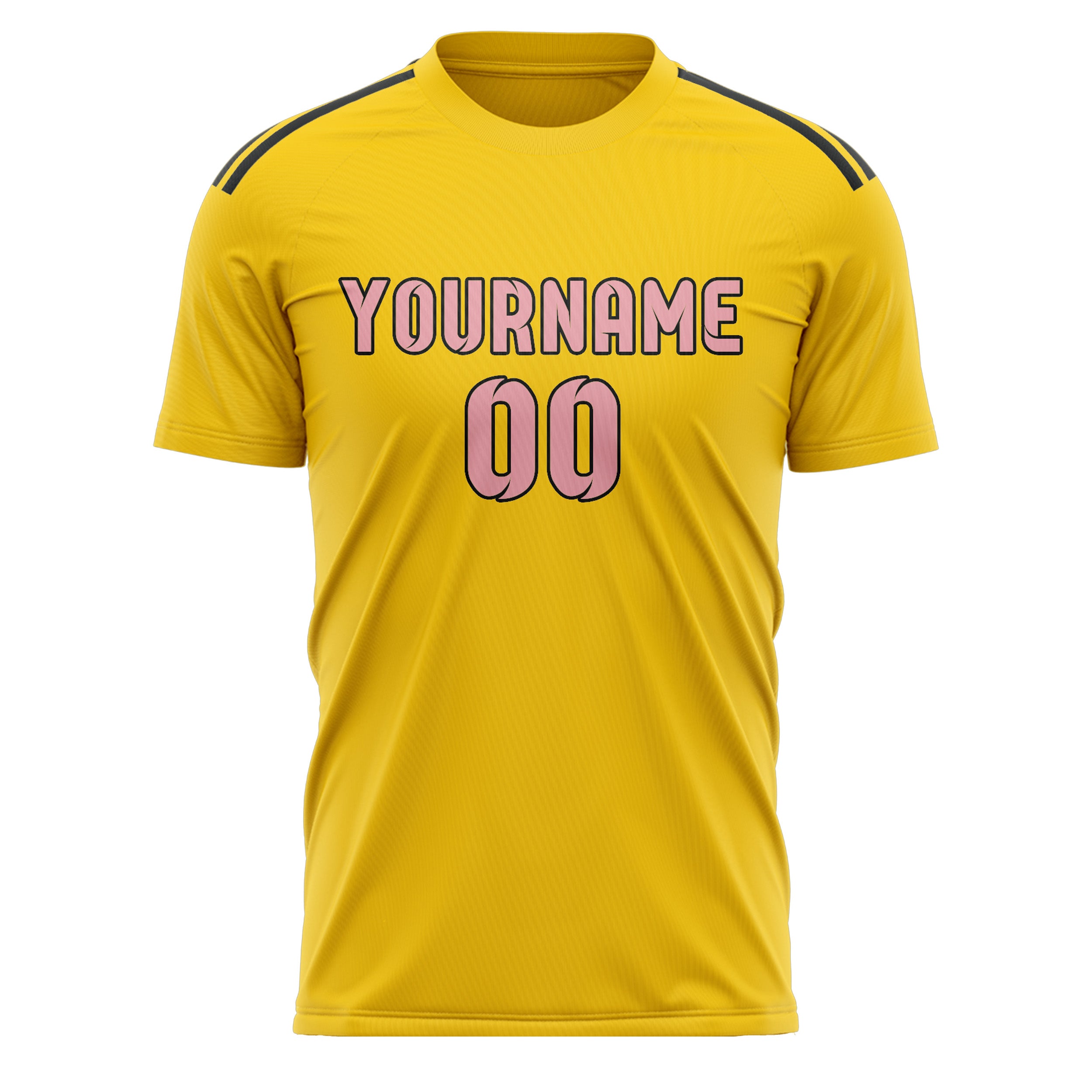 Benutzerdefiniertes Professionelles Gold Rosa Fußballtrikot