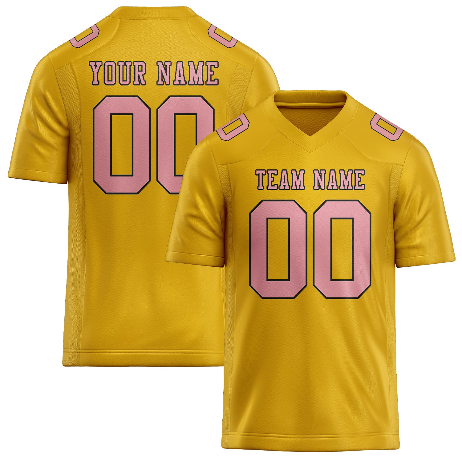 Maßgeschneidertes Professionelles Gold Rosa Rugbytrikot