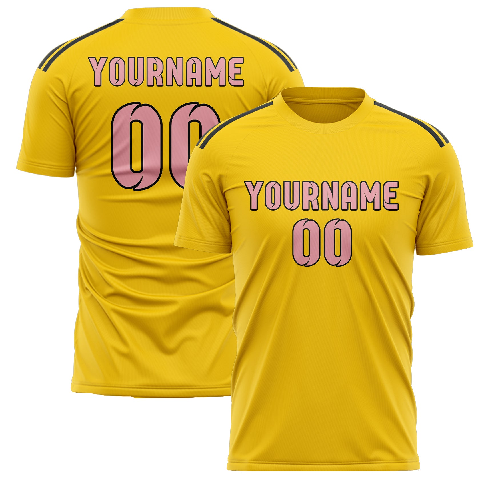 Benutzerdefiniertes Professionelles Gold Rosa Fußballtrikot