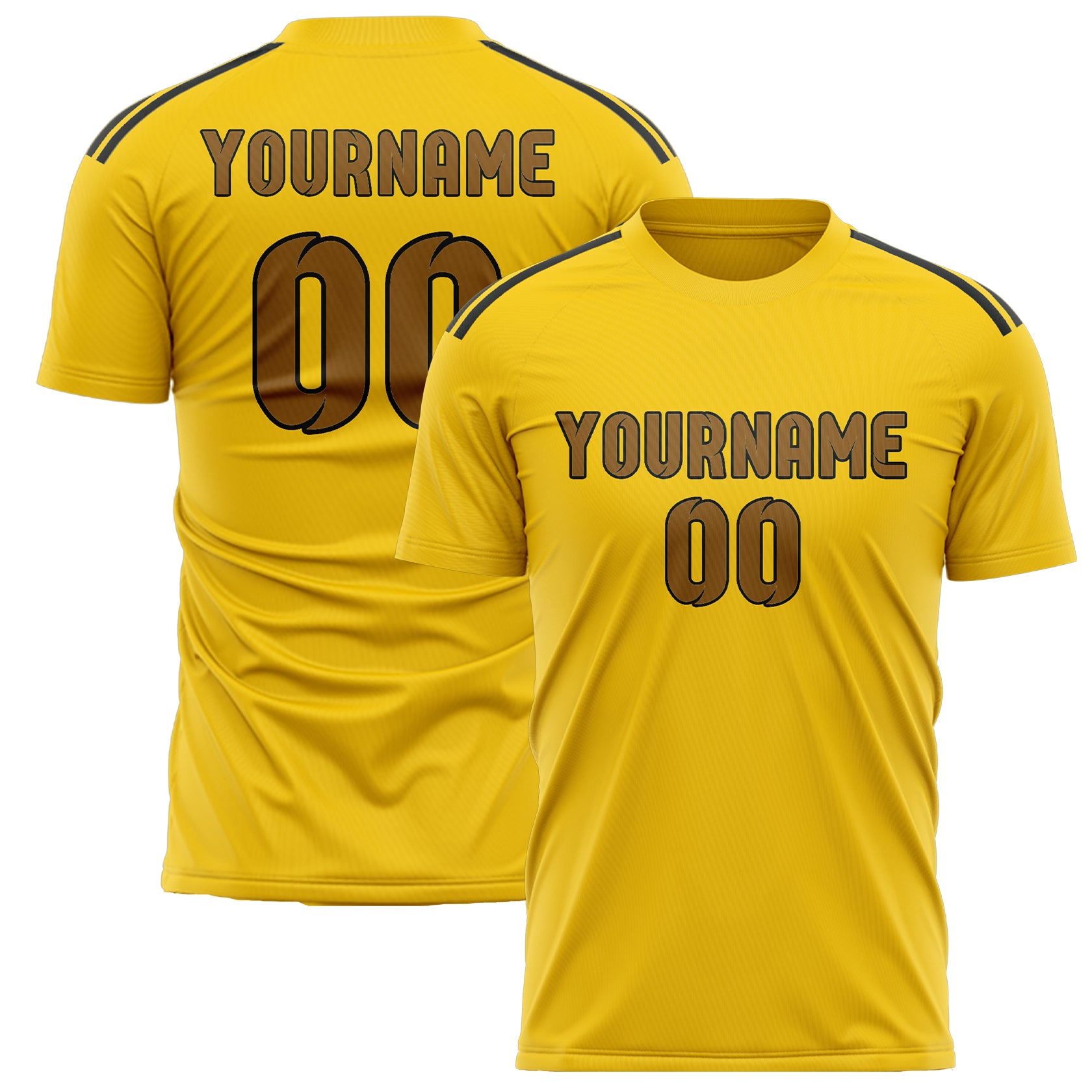 Benutzerdefiniertes Professionelles Gold Khaki Fußballtrikot