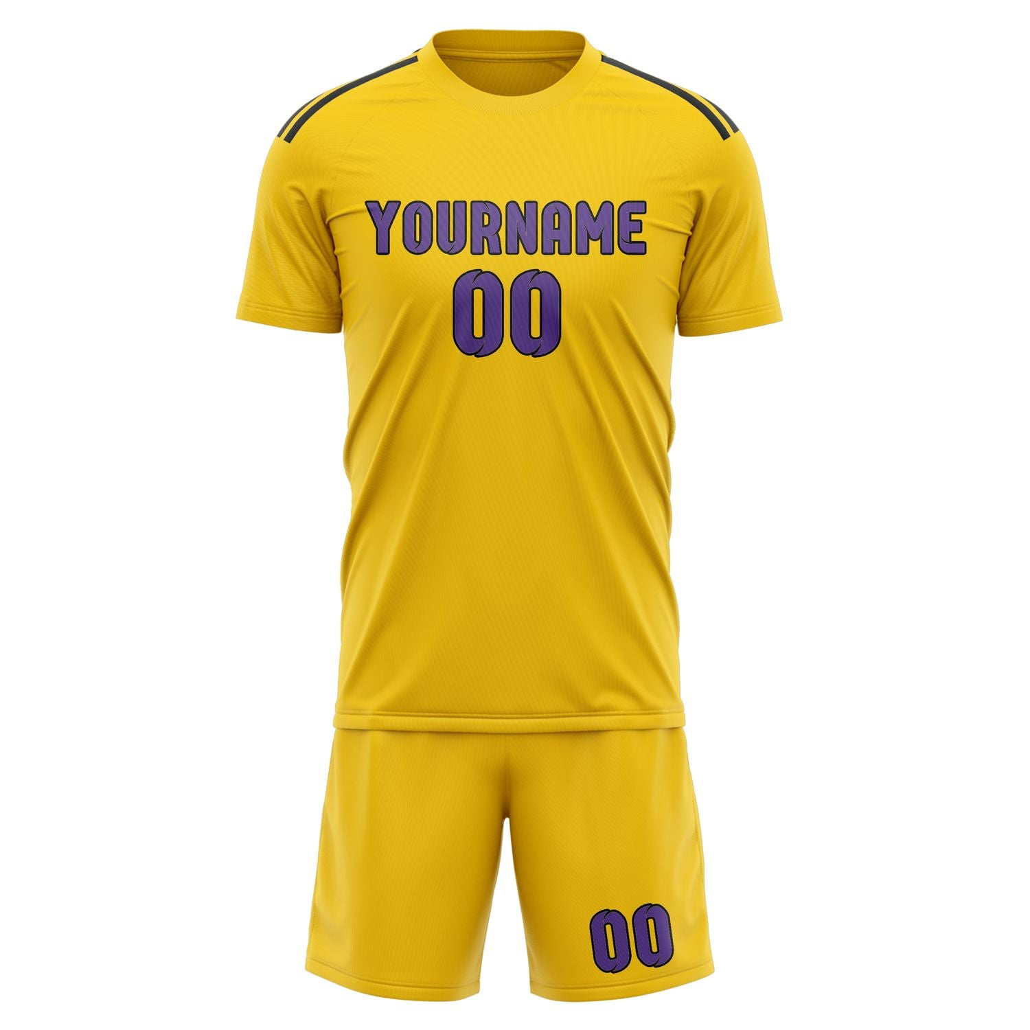 Maßgeschneidertes Professionelles Gold Lavendel Fußballtrikot-Set