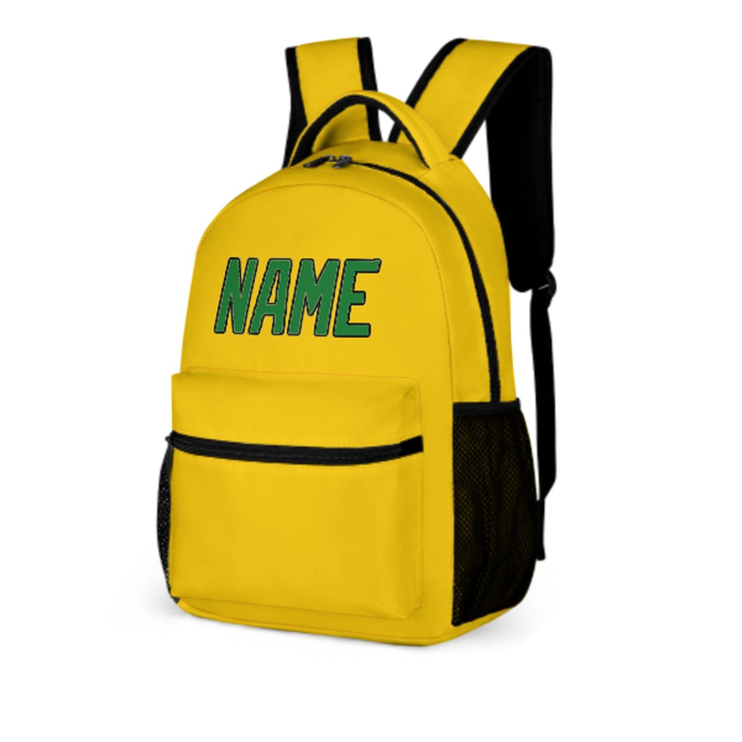 Zaino personalizzato per bambini color oro e verde smeraldo