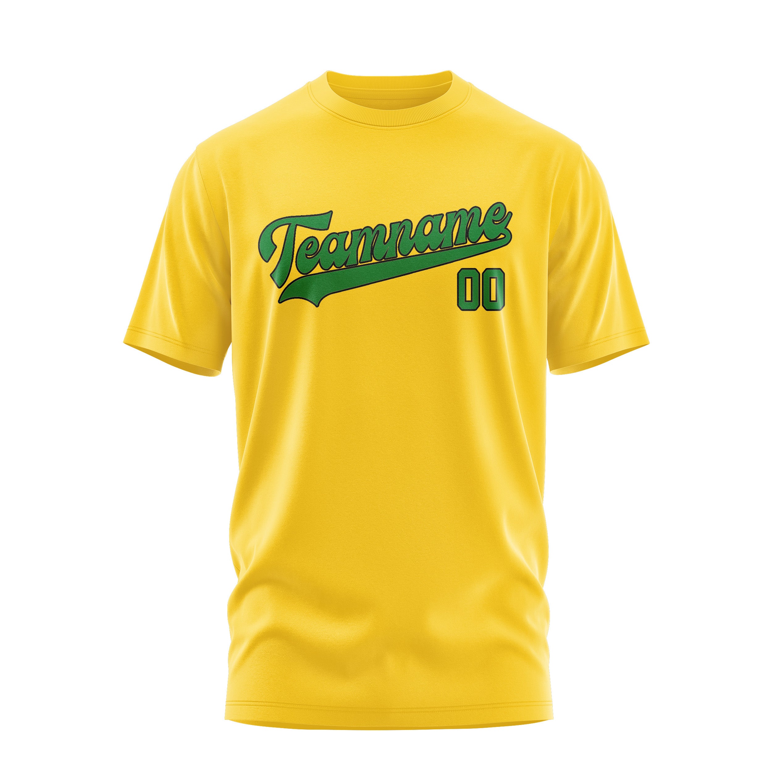Maßgeschneidertes Gold Smaragdgrün T-Shirt