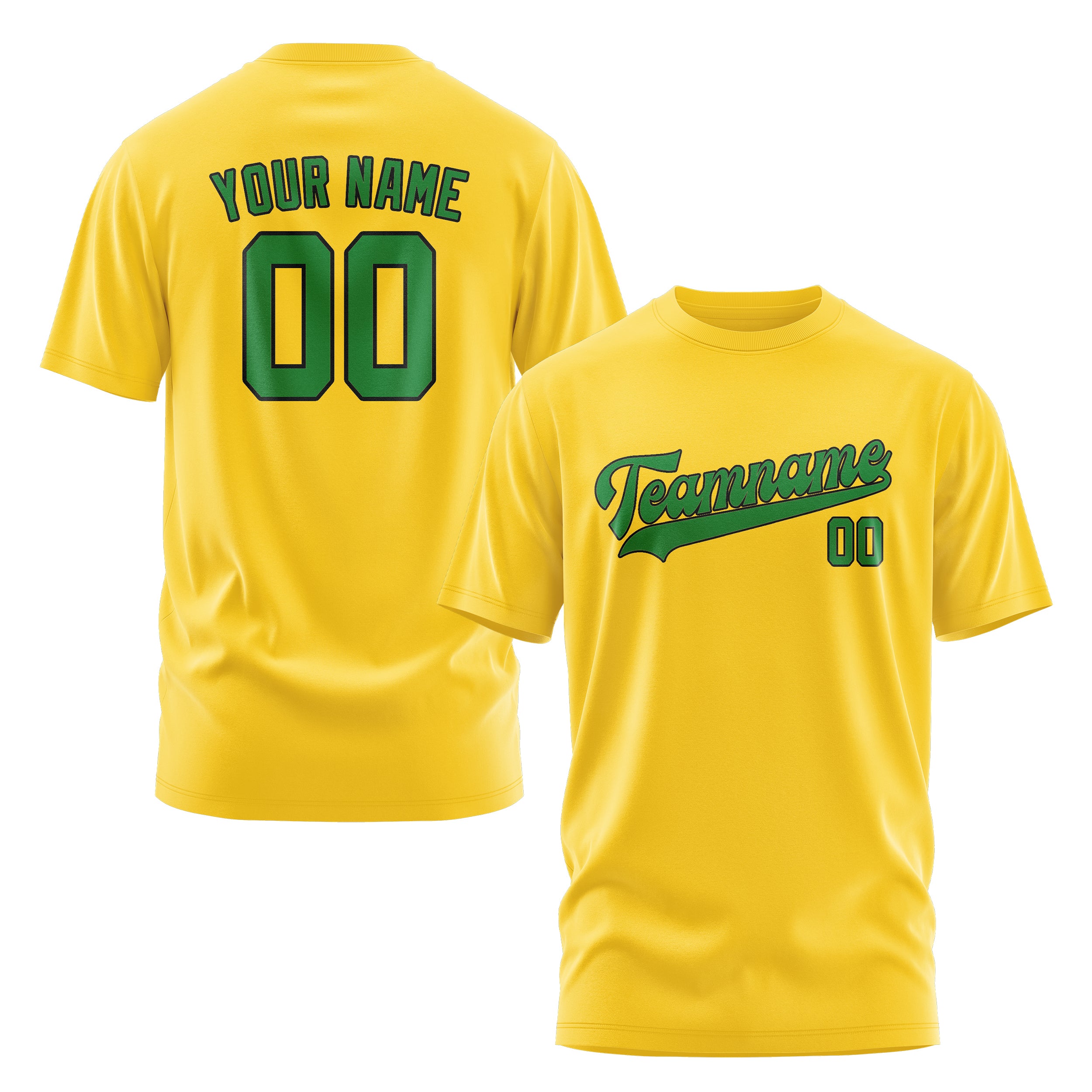 Maßgeschneidertes Gold Smaragdgrün T-Shirt