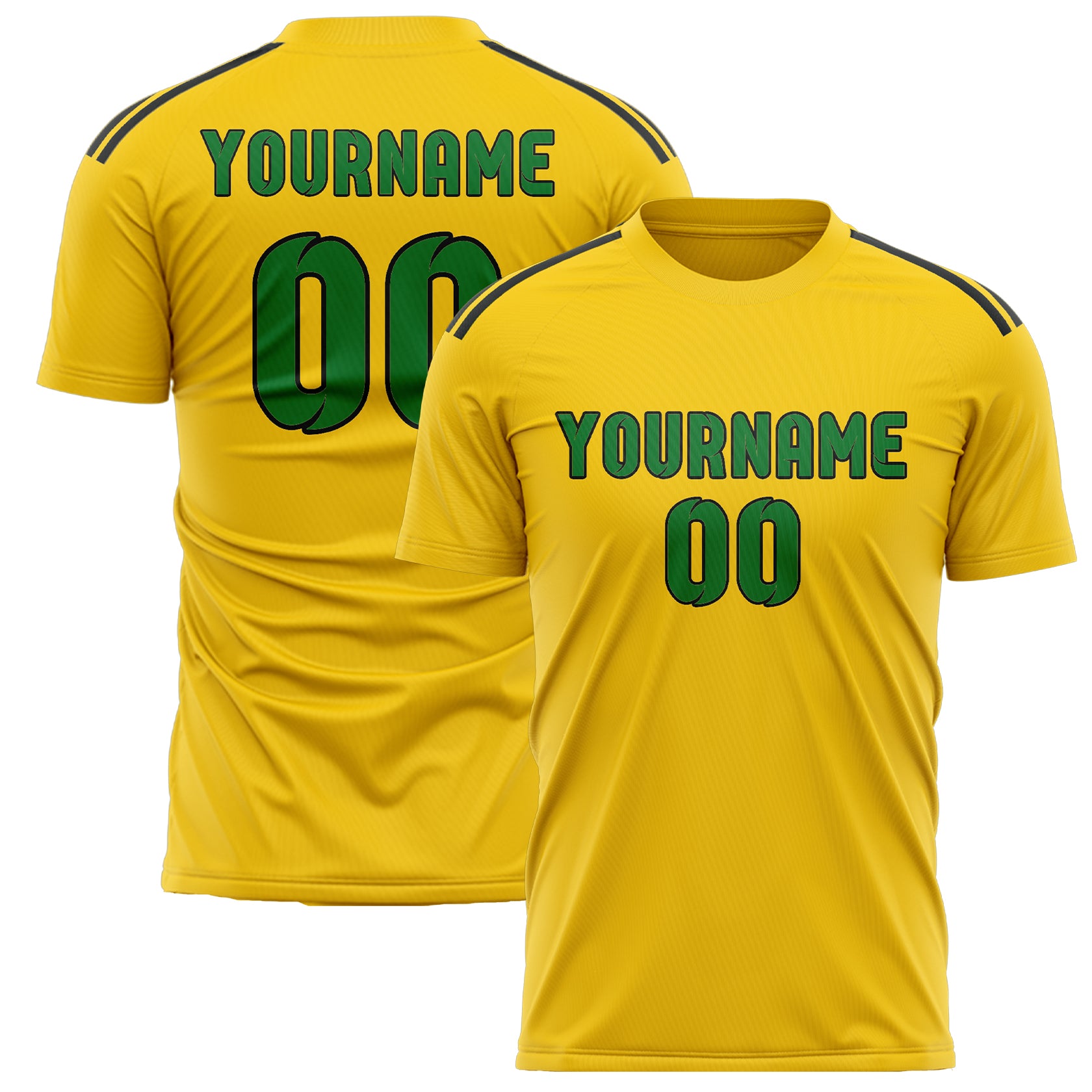 Benutzerdefiniertes Professionelles Gold Smaragdgrün Fußballtrikot