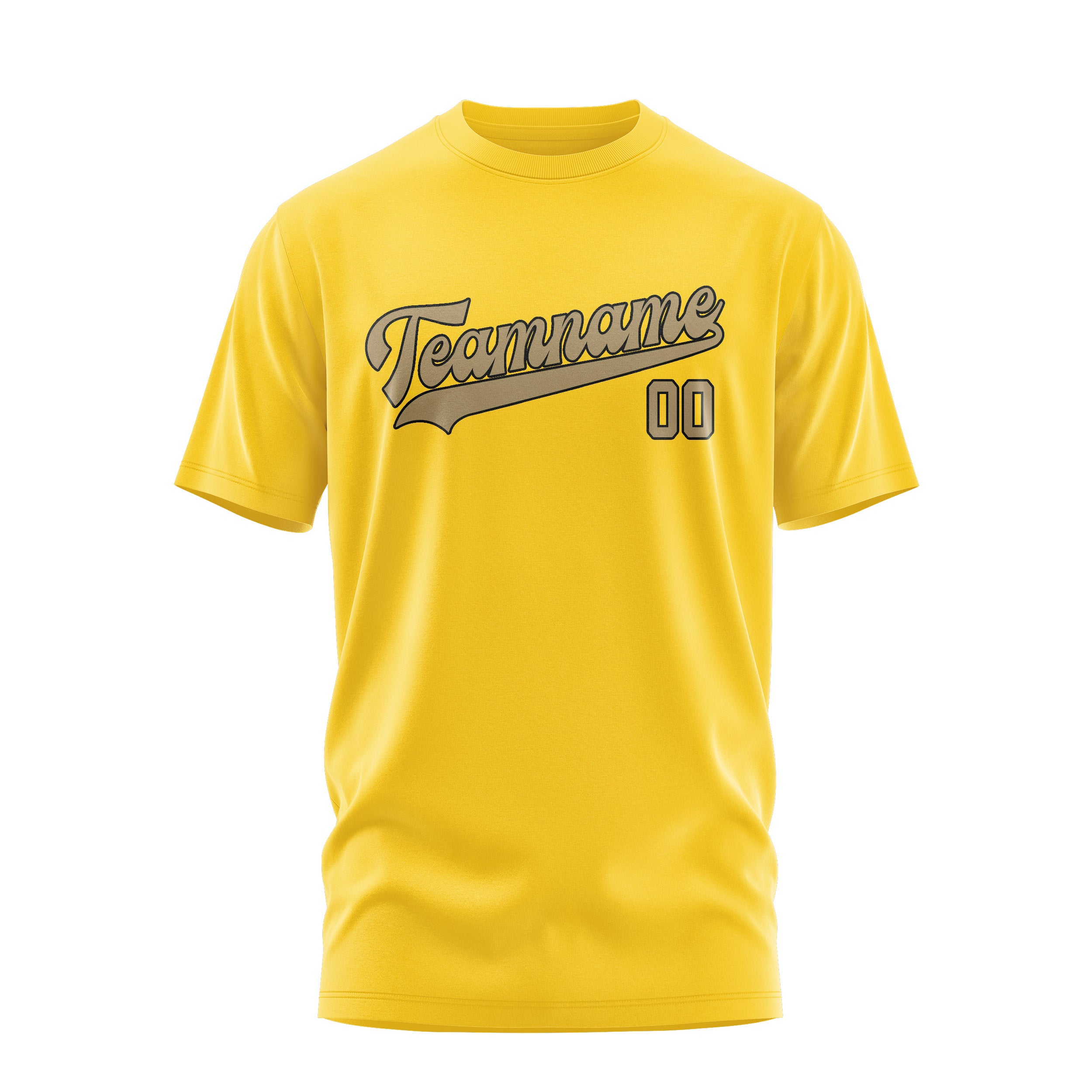 Maßgeschneidertes Gold Hellkhaki T-Shirt