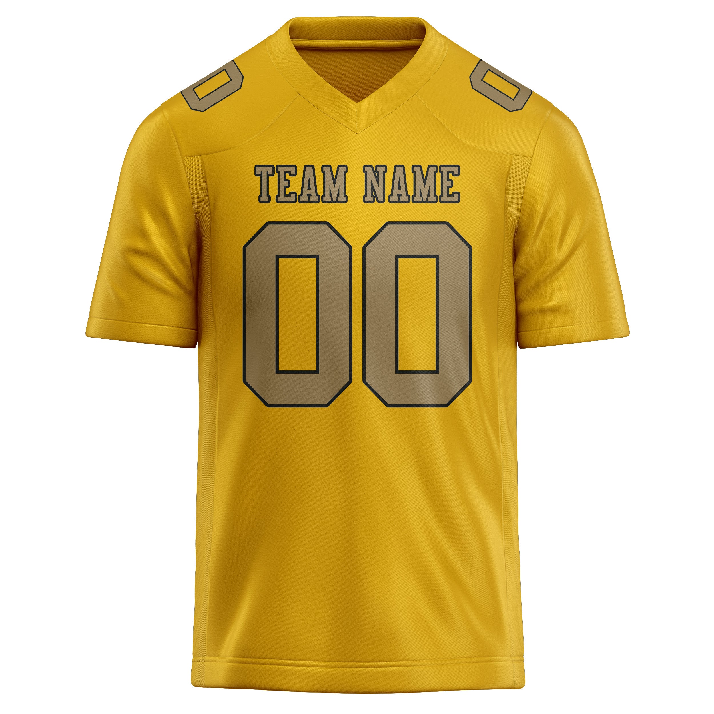 Maßgeschneidertes Professionelles Gold Hellkhaki Rugbytrikot