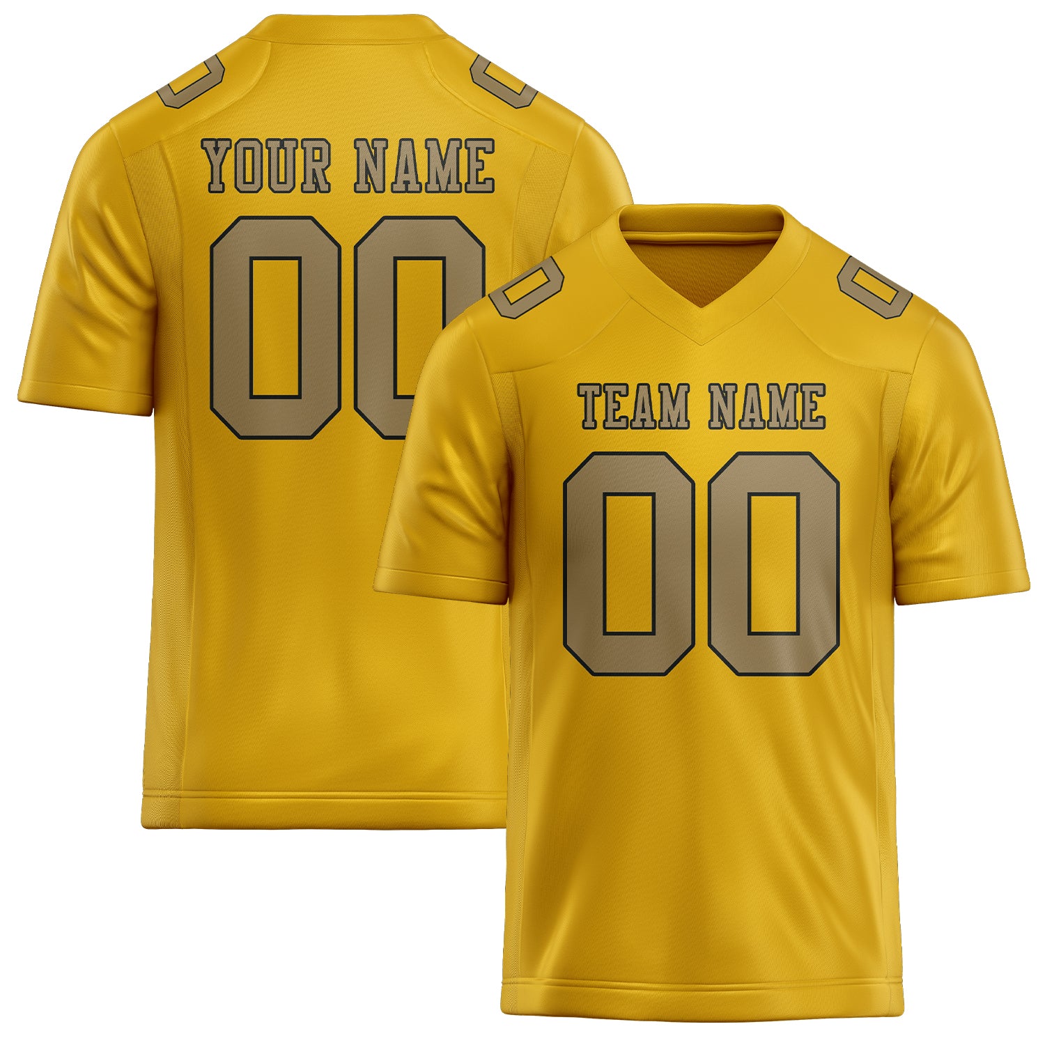 Maßgeschneidertes Professionelles Gold Hellkhaki Rugbytrikot