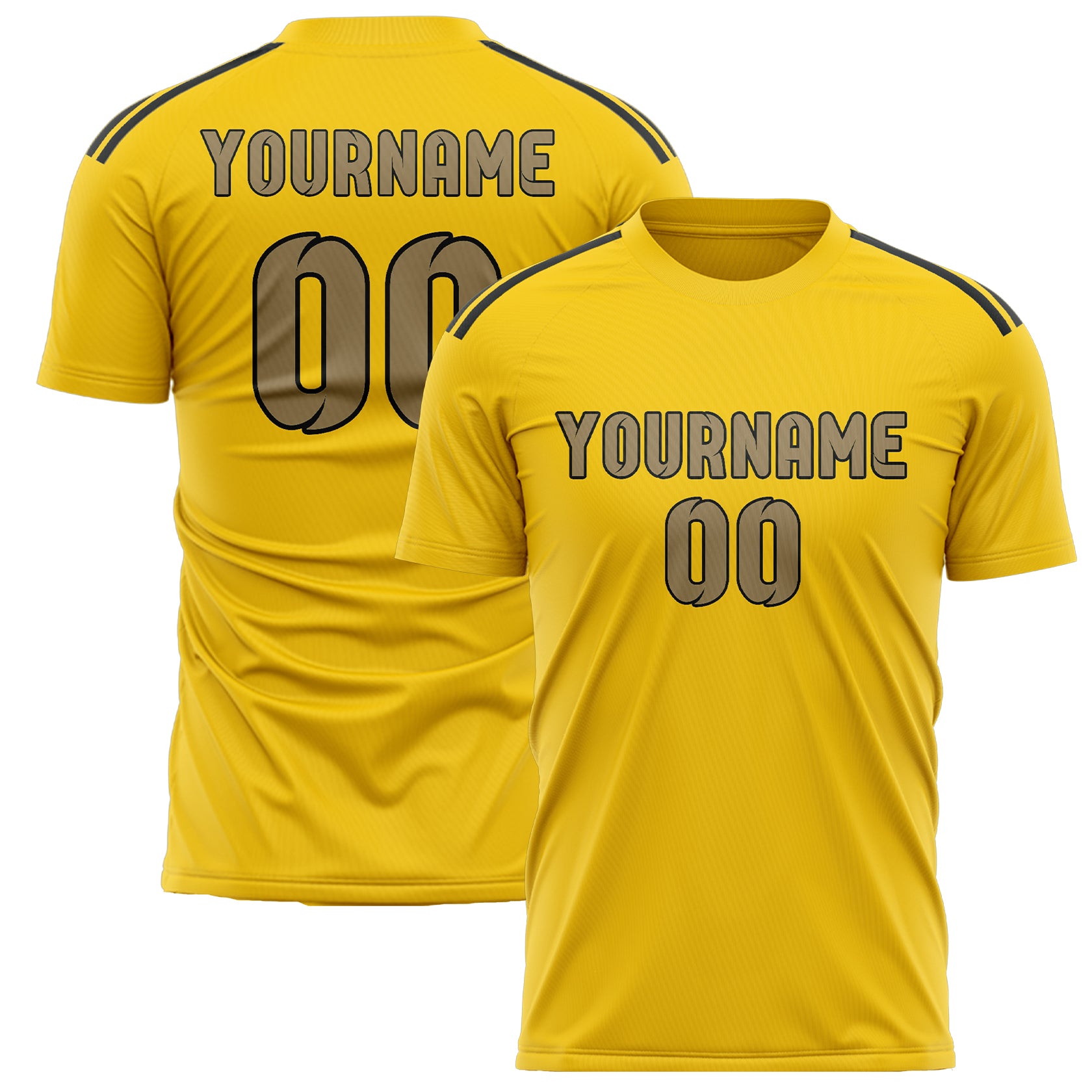Benutzerdefiniertes Professionelles Gold Hellkhaki Fußballtrikot