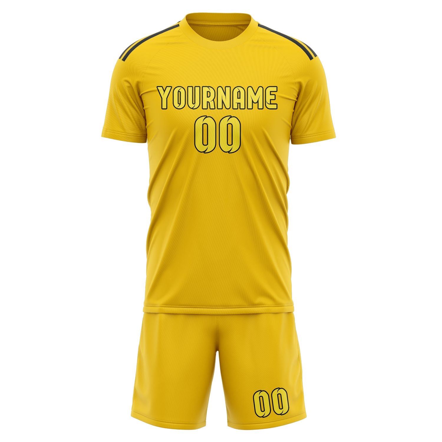 Maßgeschneidertes Professionelles Gold Blassgelb Fußballtrikot-Set