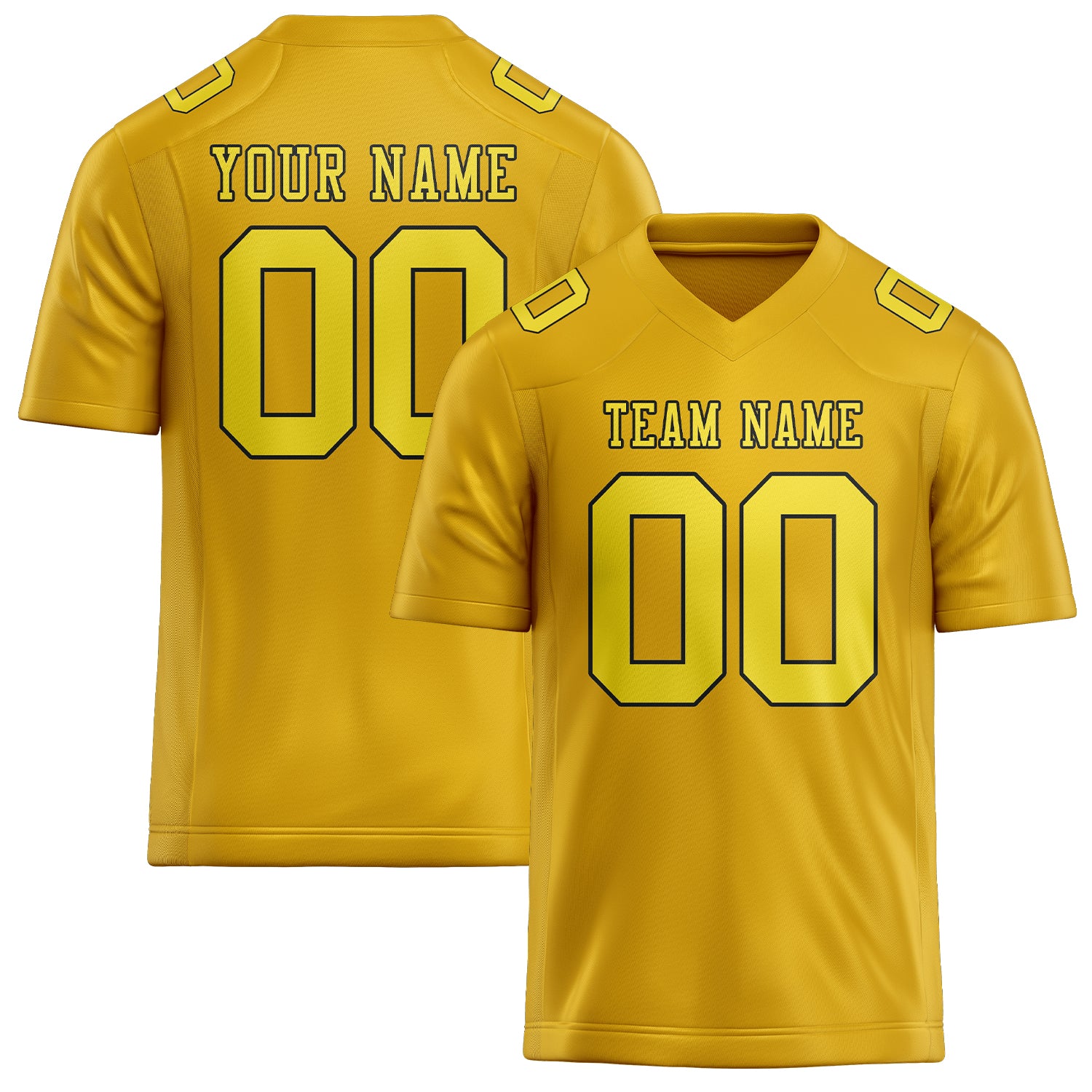 Maßgeschneidertes Professionelles Gold Blassgelb Rugbytrikot