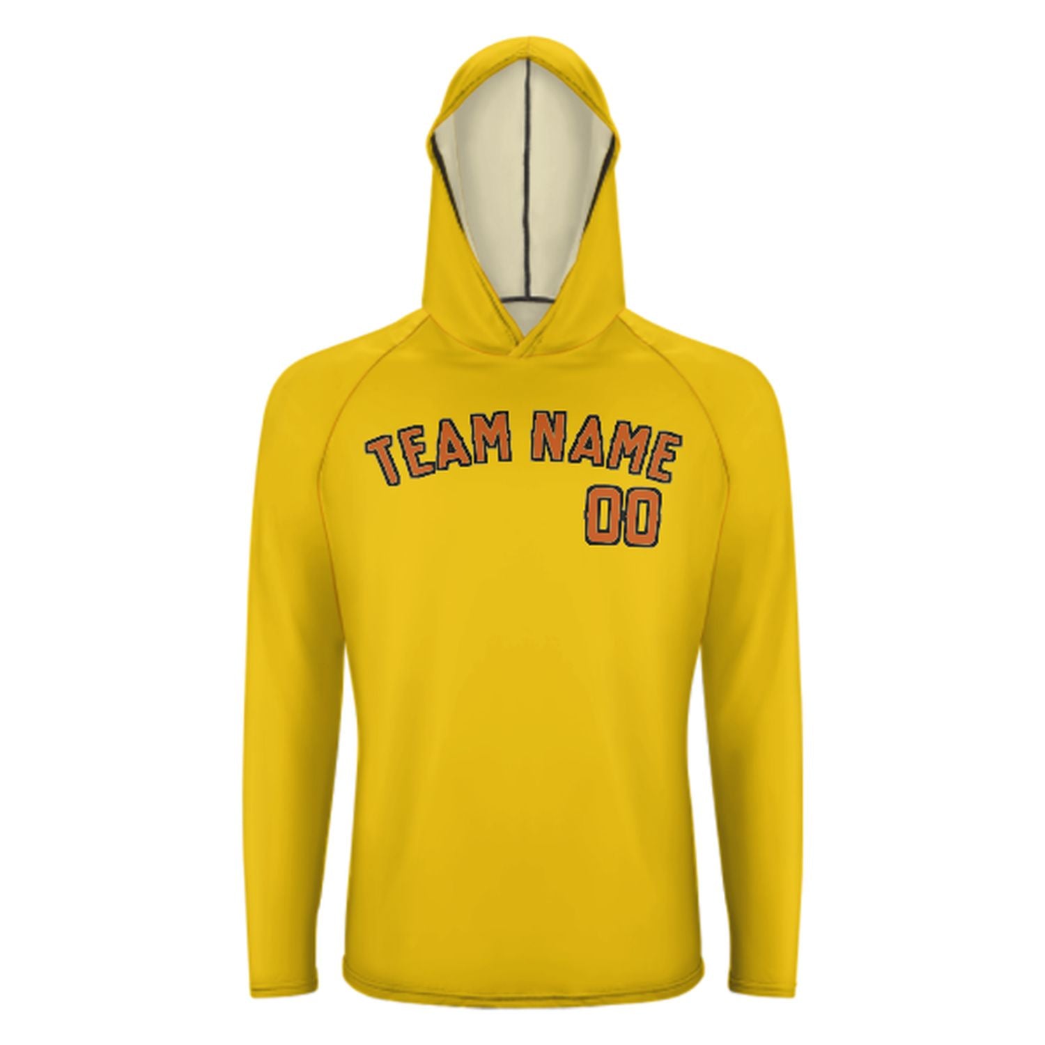 Maßgeschneidertes Gold Orange UV-Hoodie