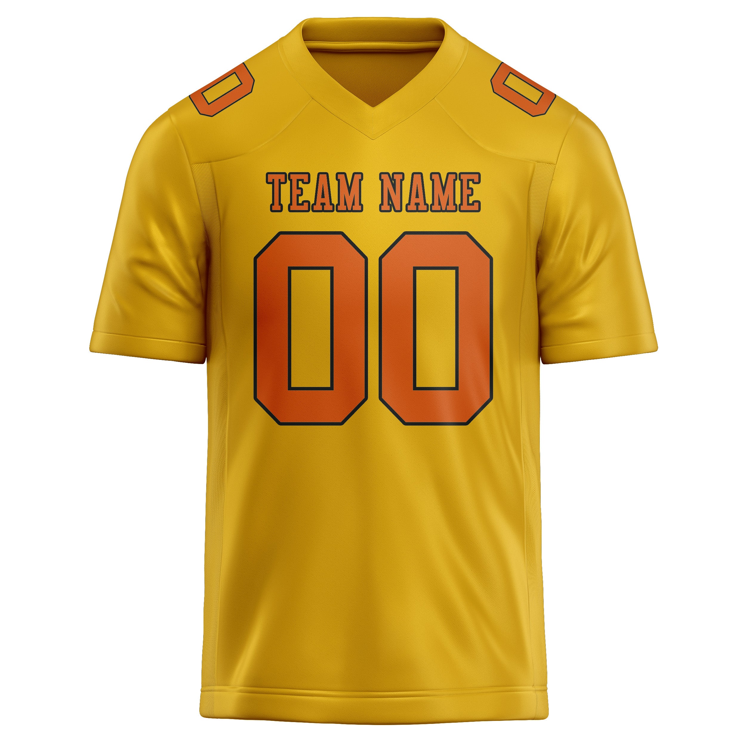 Maßgeschneidertes Professionelles Gold Orange Rugbytrikot