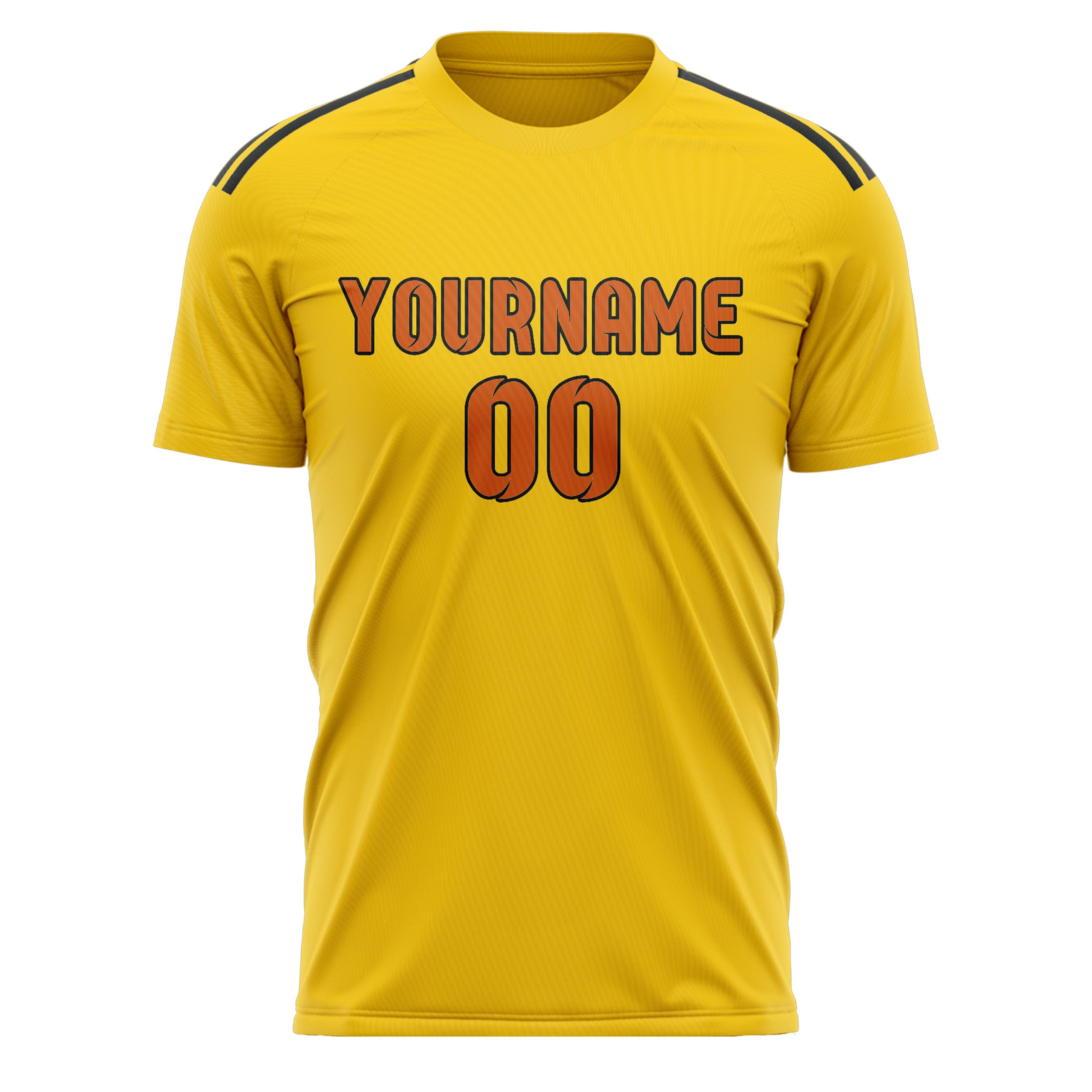 Benutzerdefiniertes Professionelles Gold Orange Fußballtrikot