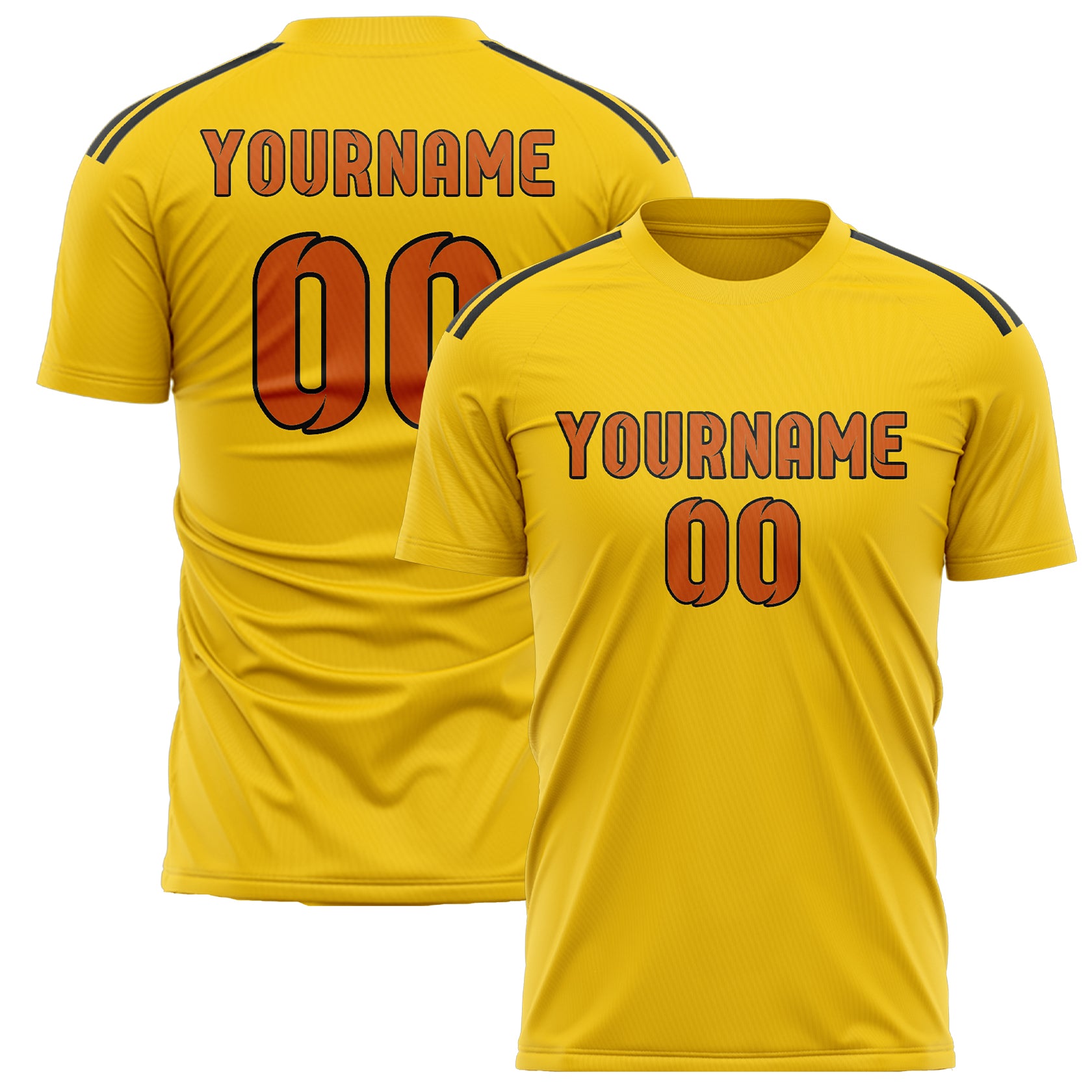 Benutzerdefiniertes Professionelles Gold Orange Fußballtrikot
