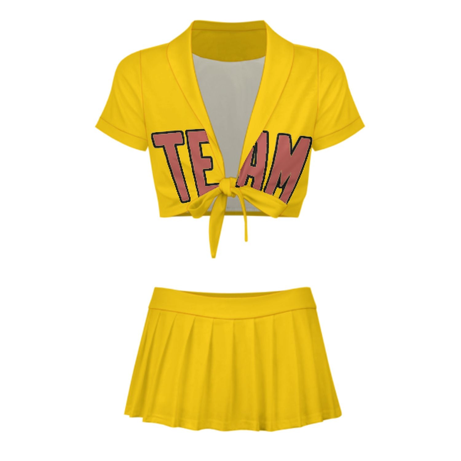 Maßgeschneidertes Gold Kupferrose Cheerleader Outfit Set
