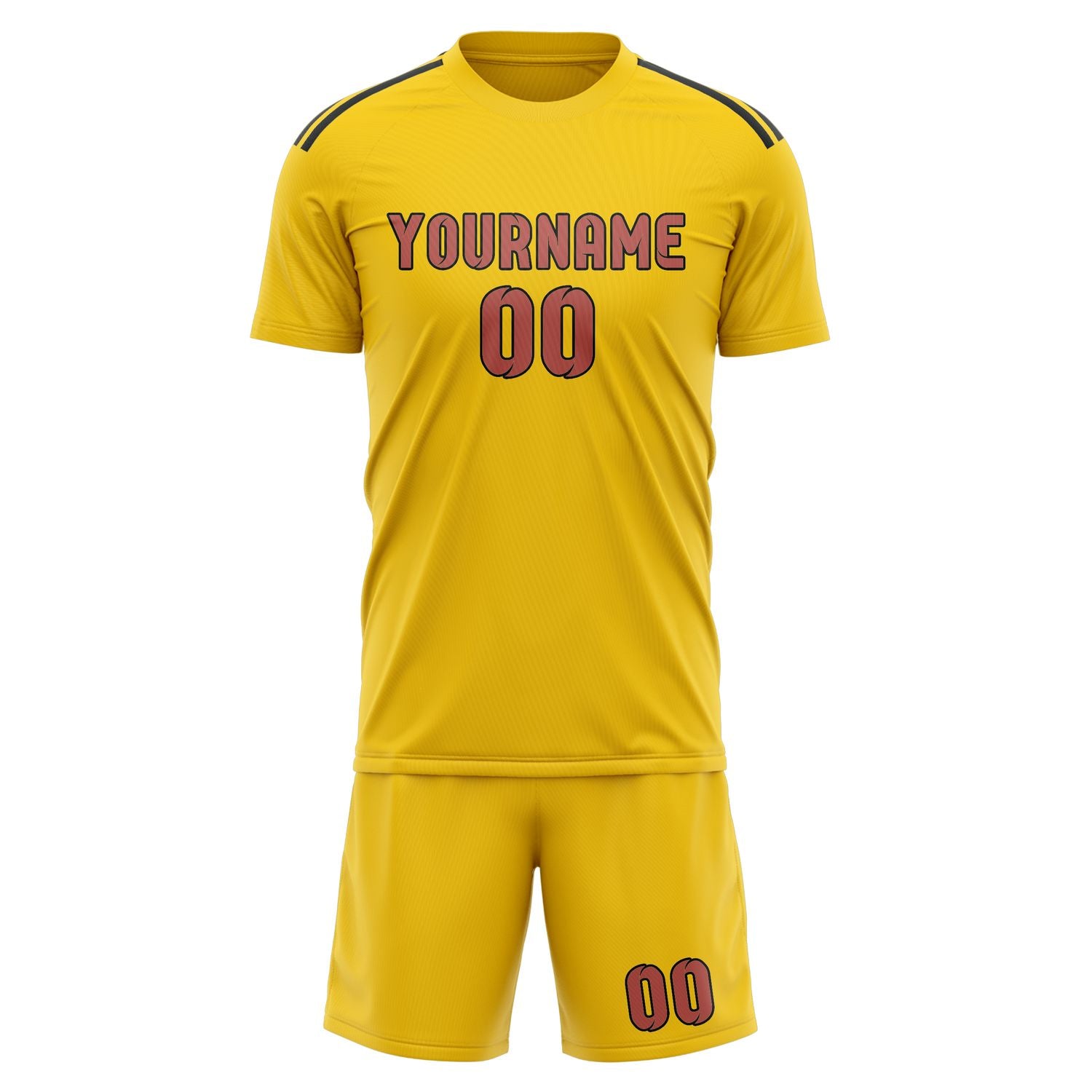 Maßgeschneidertes Professionelles Gold Kupferrose Fußballtrikot-Set