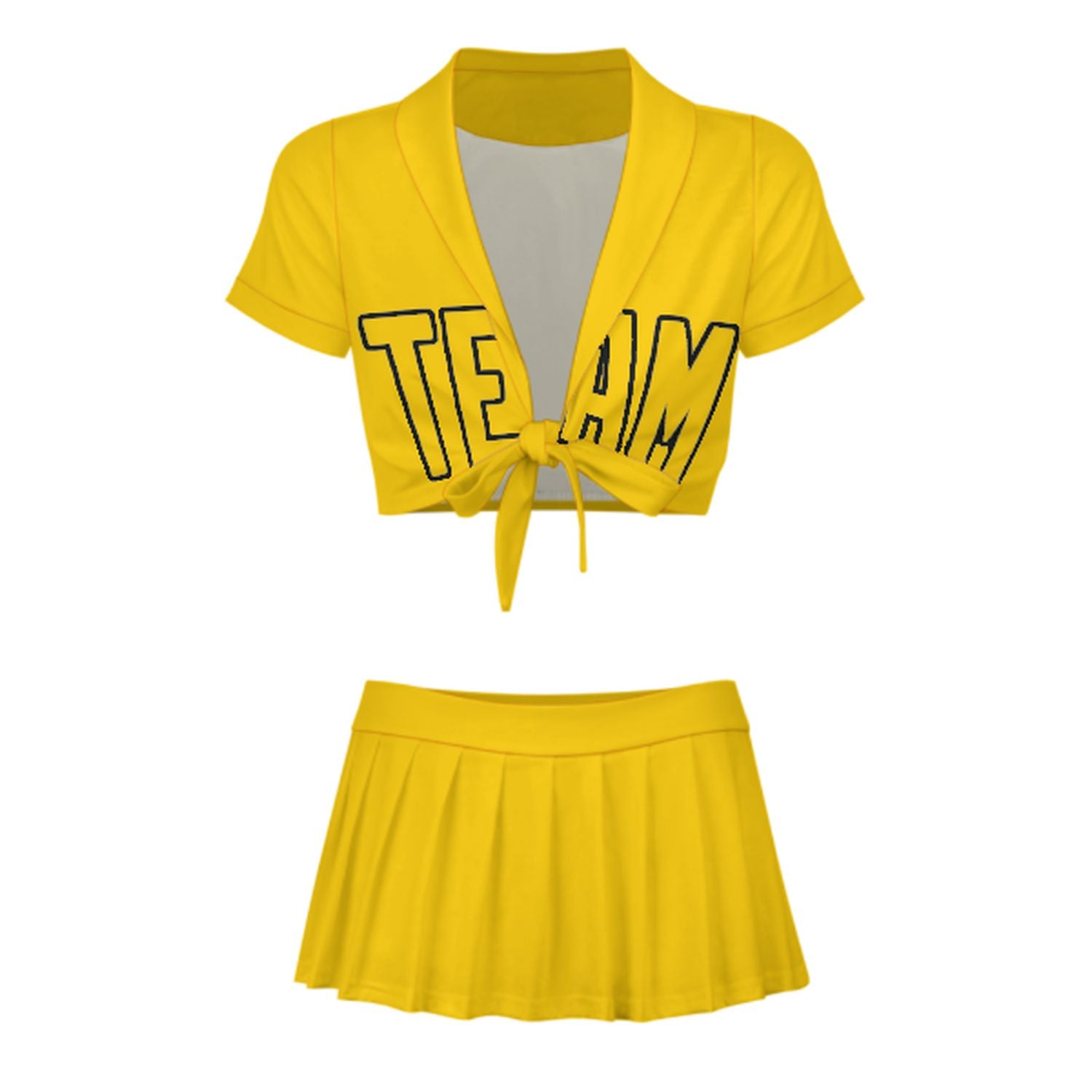 Maßgeschneidertes Gold Gold Cheerleader Outfit Set