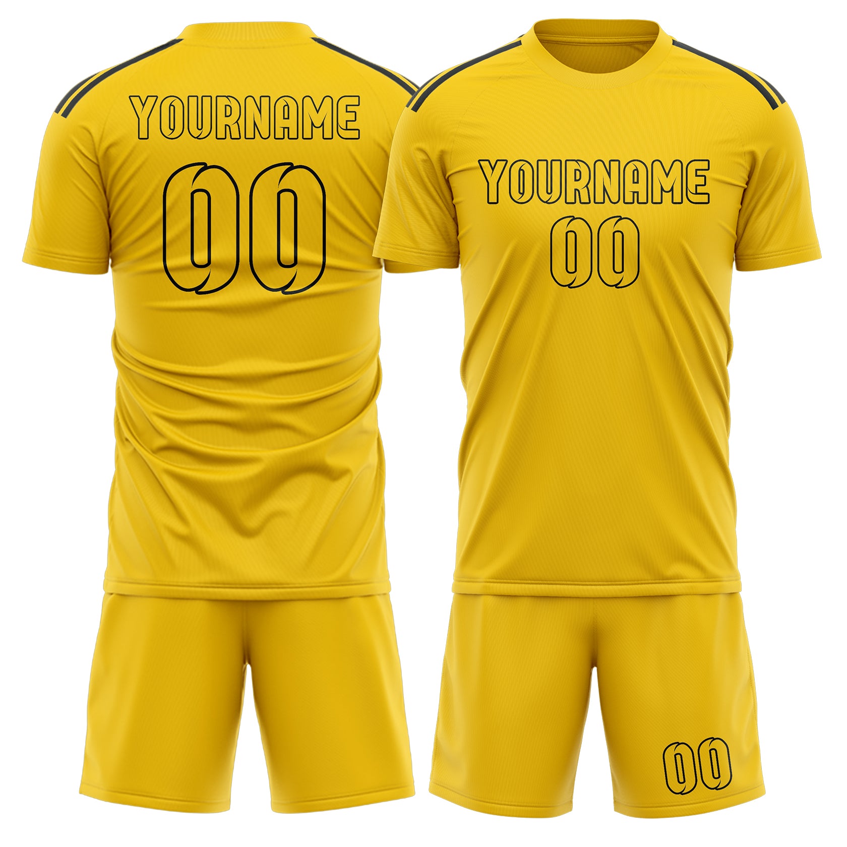 Maßgeschneidertes Professionelles Gold Gold Fußballtrikot-Set