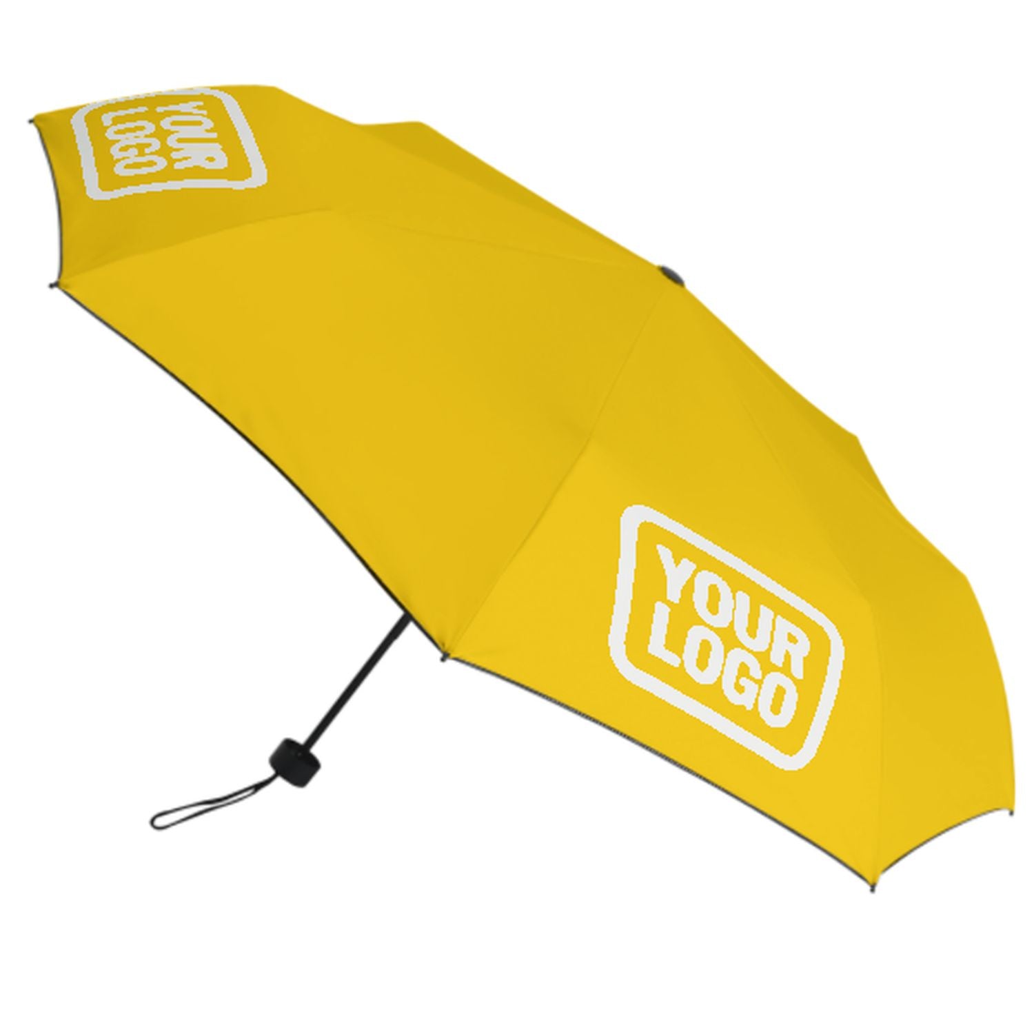Maßgeschneidertes Gold Weiß Automatik-Regenschirm