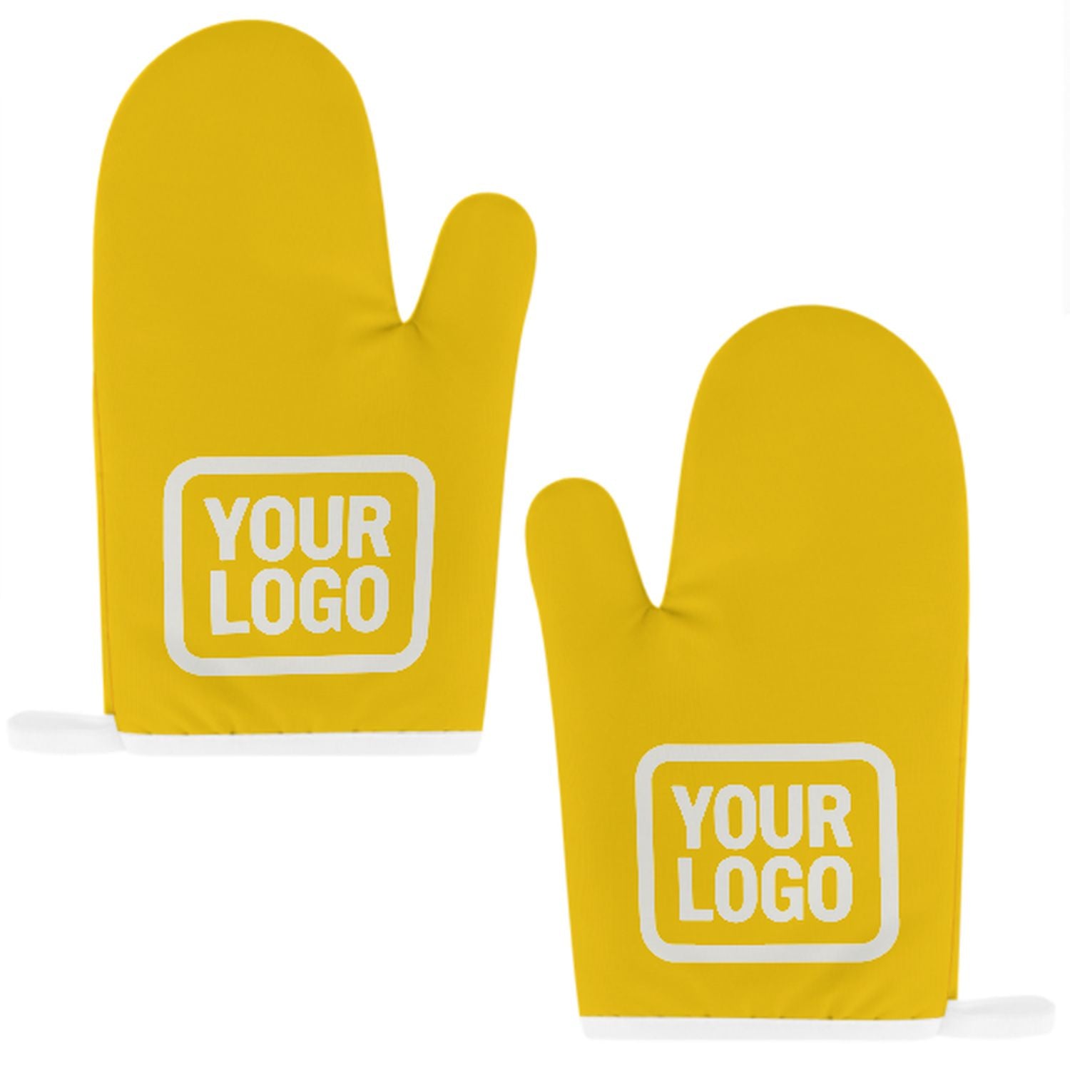 Maßgeschneidertes Gold  Weiß Topfhandschuh Set – 2-teilig
