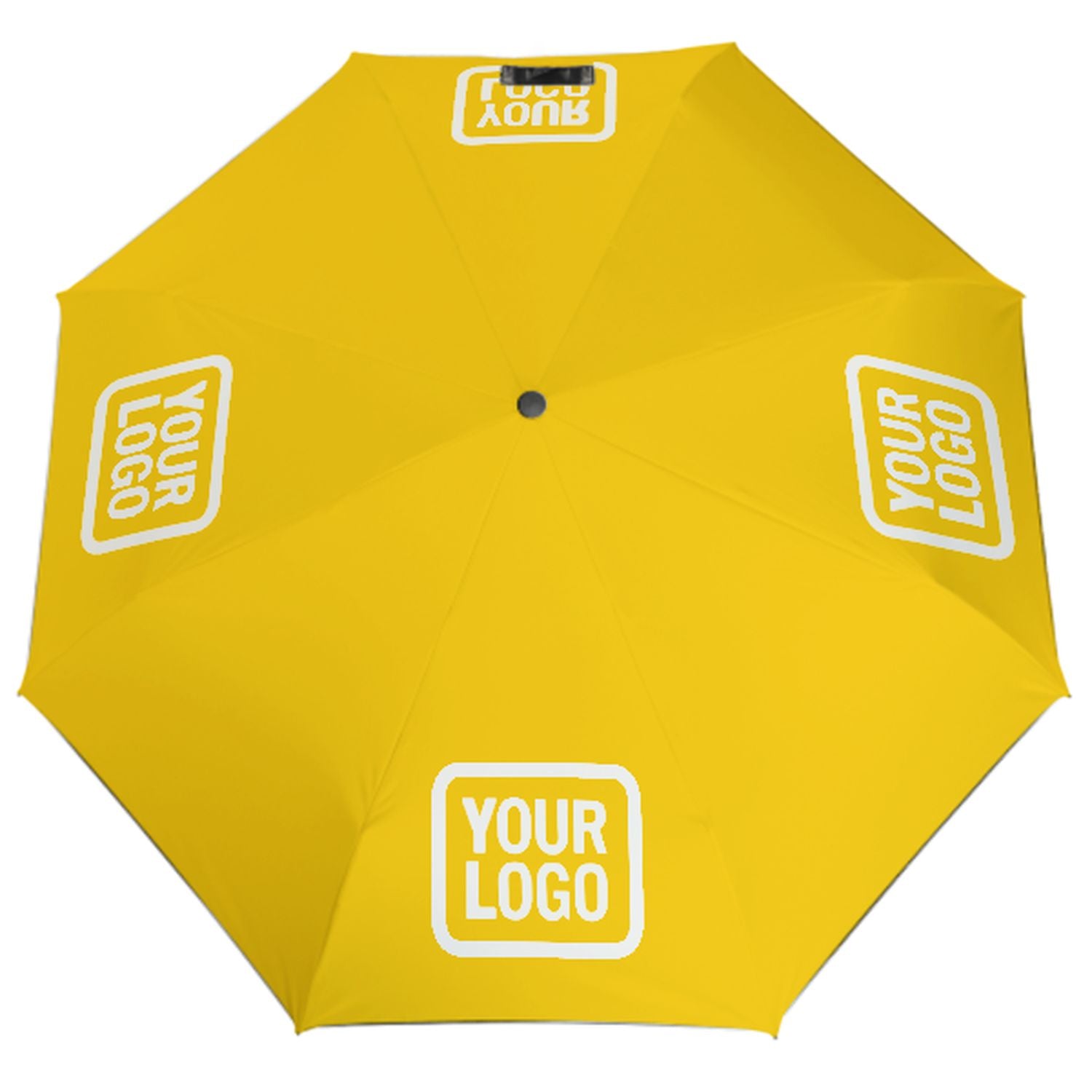 Maßgeschneidertes Gold Weiß Automatik-Regenschirm