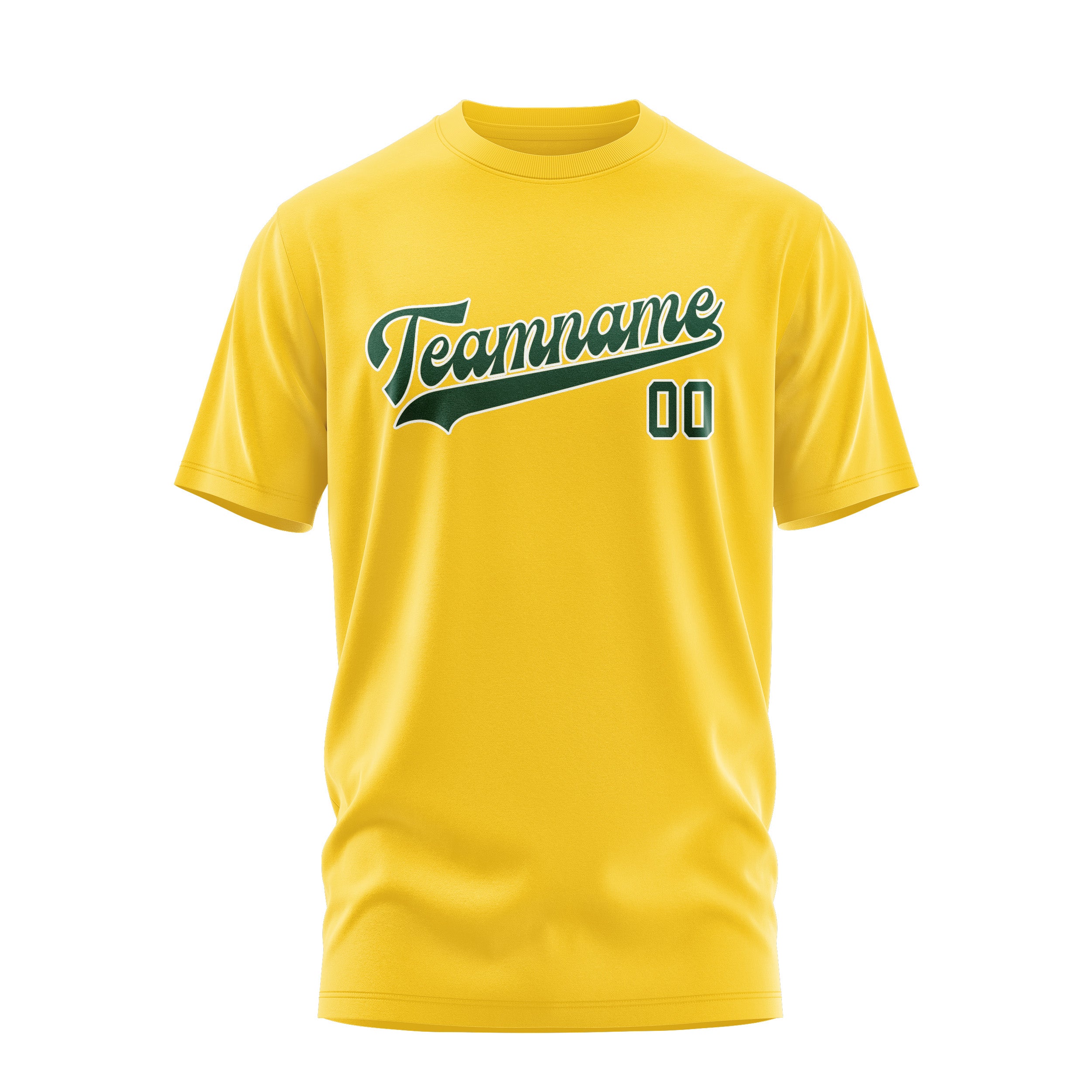 Maßgeschneidertes Gold Moosgrün T-Shirt