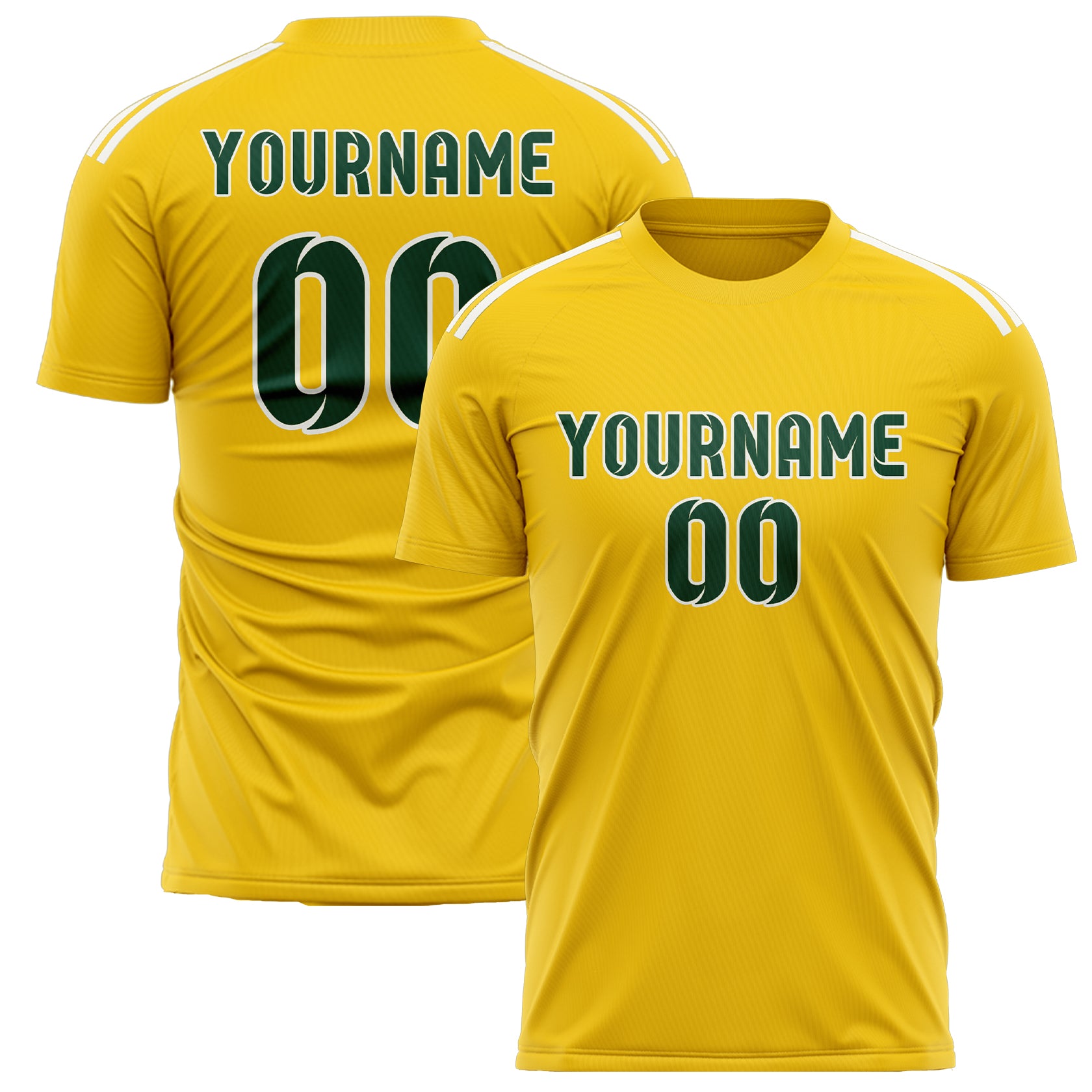Benutzerdefiniertes Professionelles Gold Moosgrün Fußballtrikot