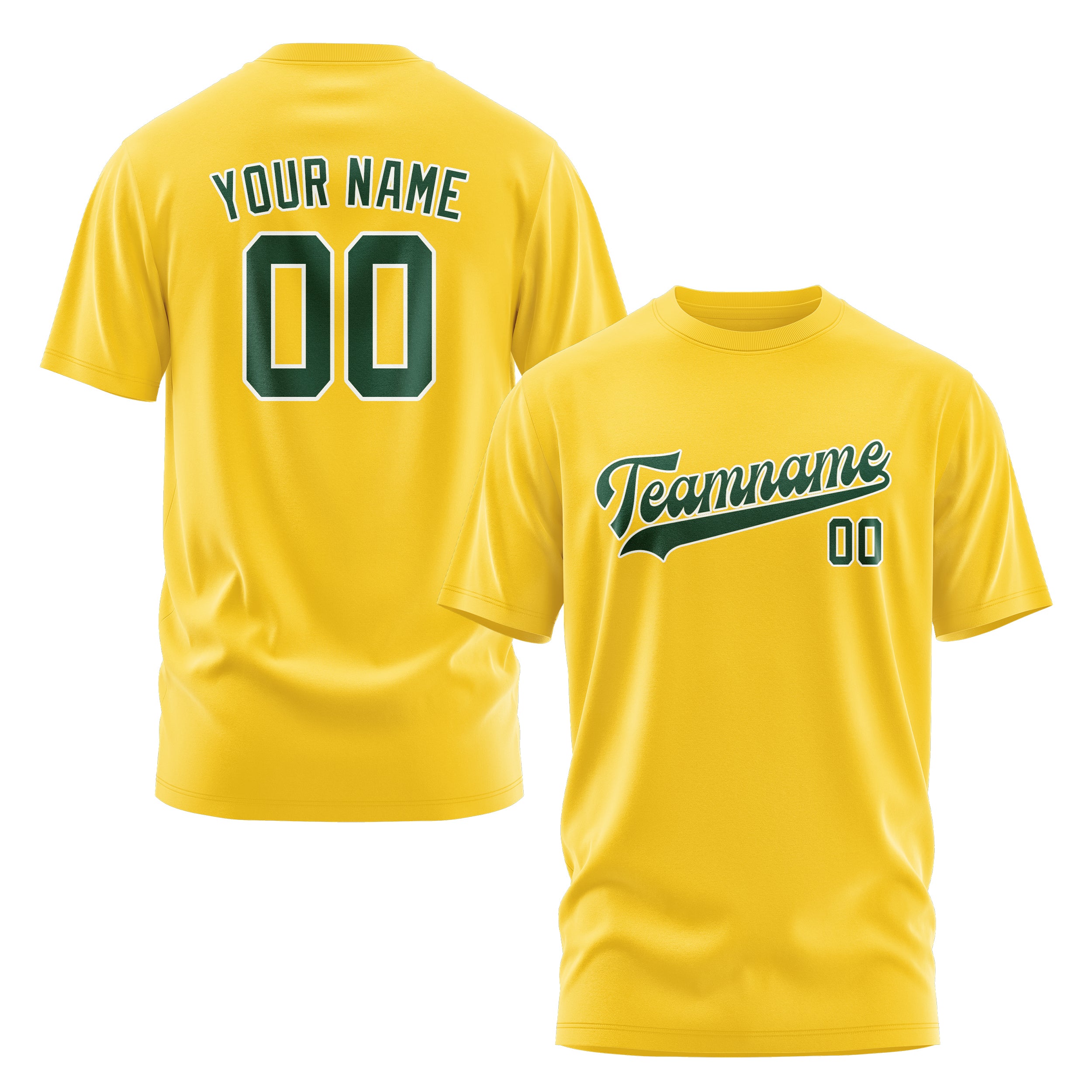 Maßgeschneidertes Gold Moosgrün T-Shirt