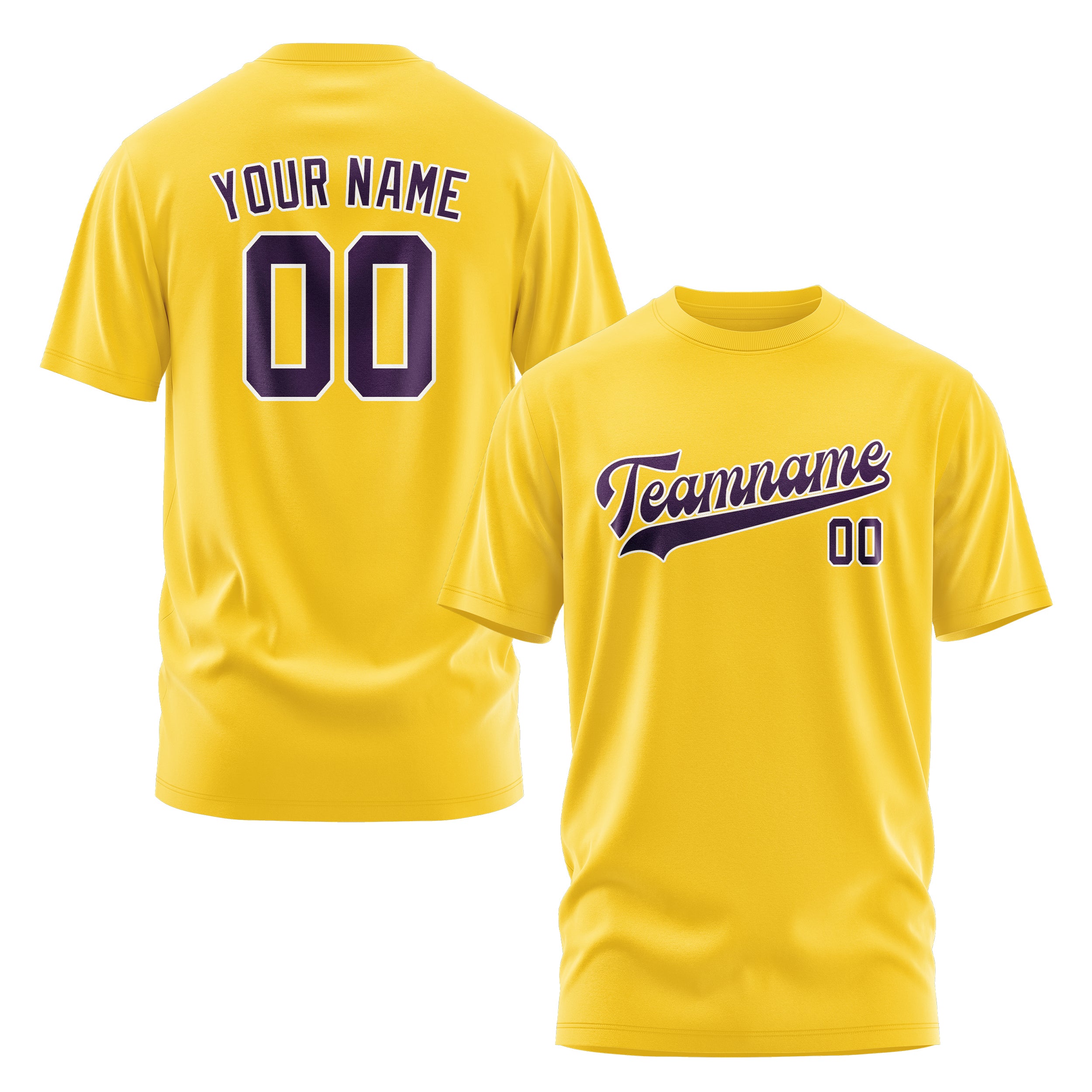 Maßgeschneidertes Gold Lila T-Shirt
