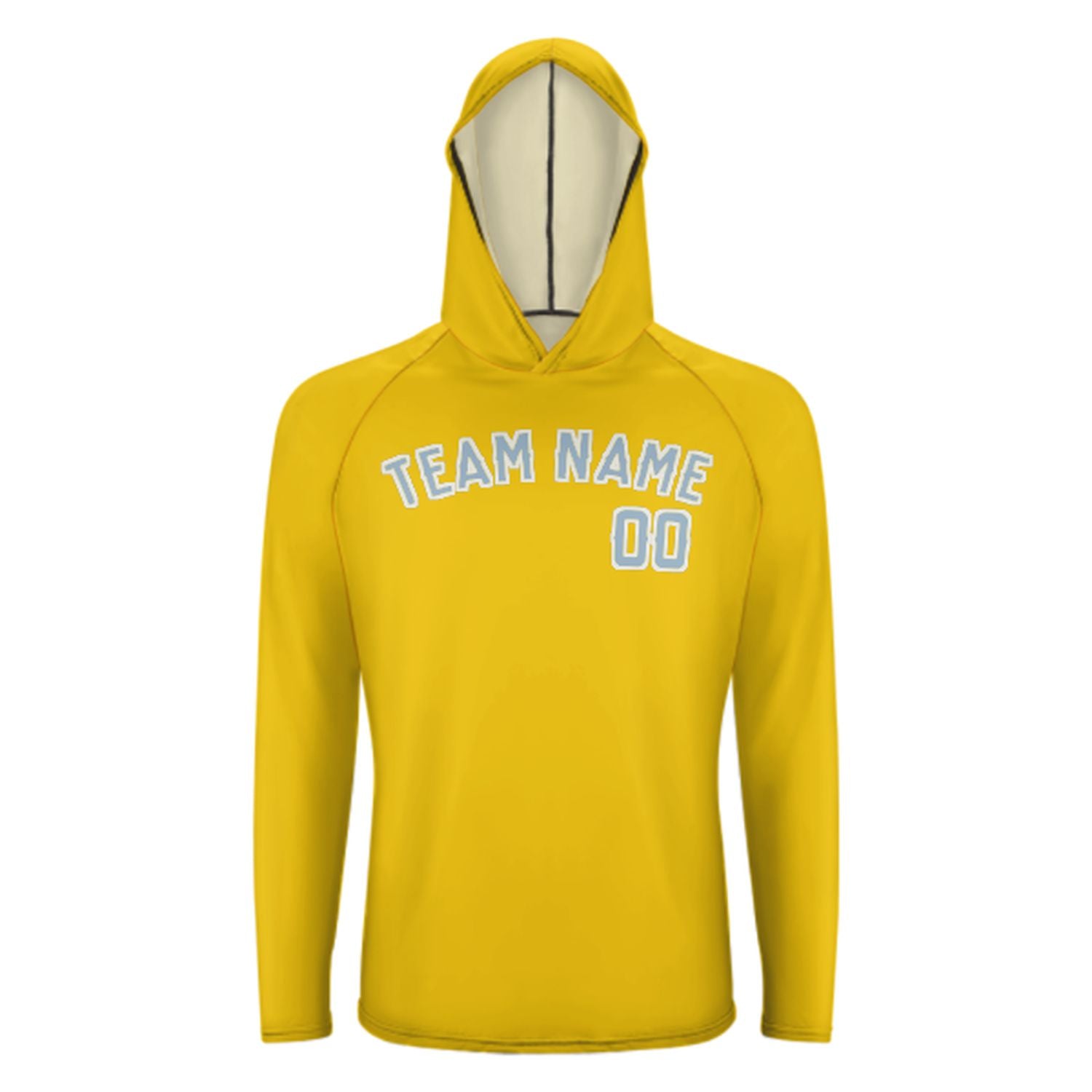 Maßgeschneidertes Gold Hellblau UV-Hoodie