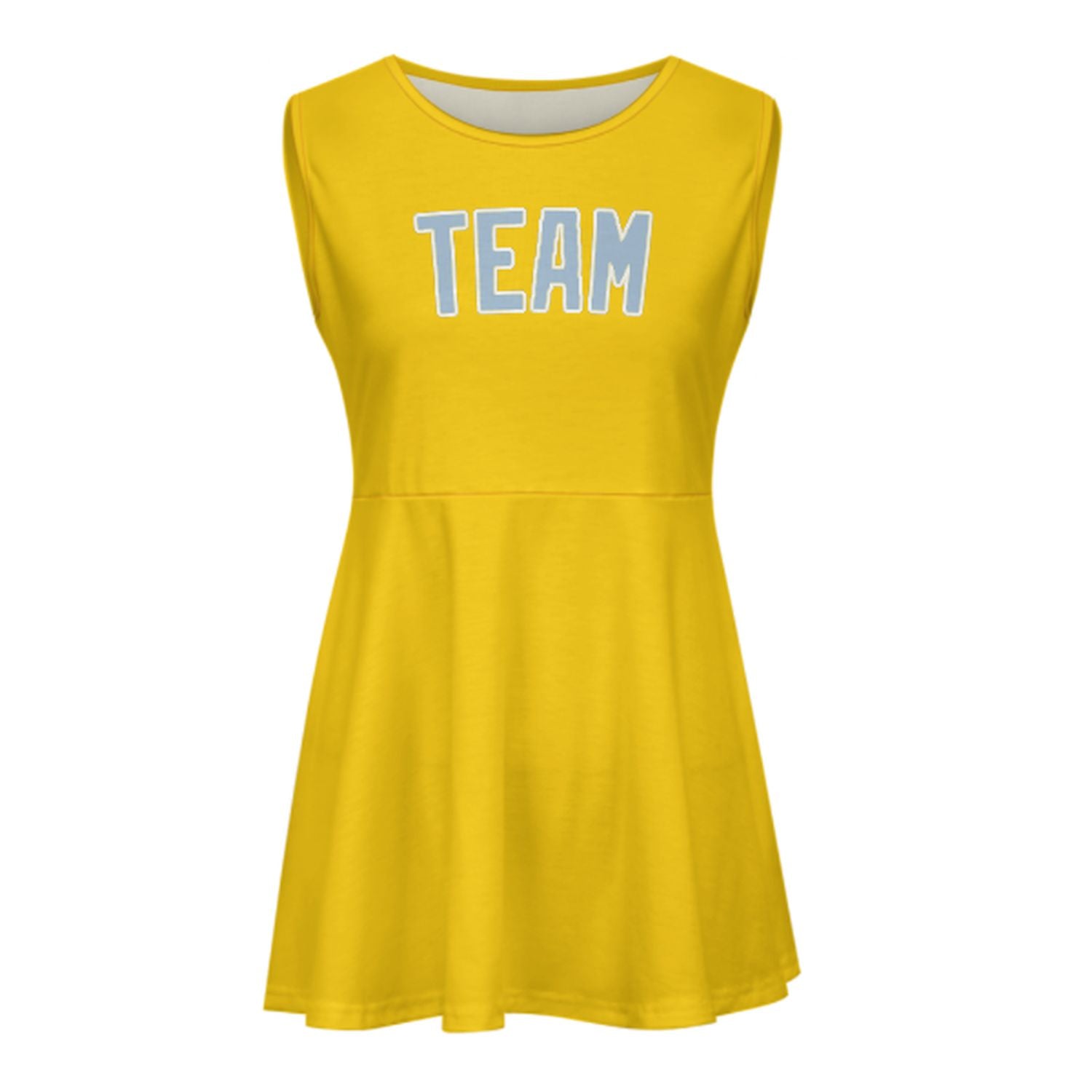 Maßgeschneidertes Gold Hellblau Cheerleader-Kleid