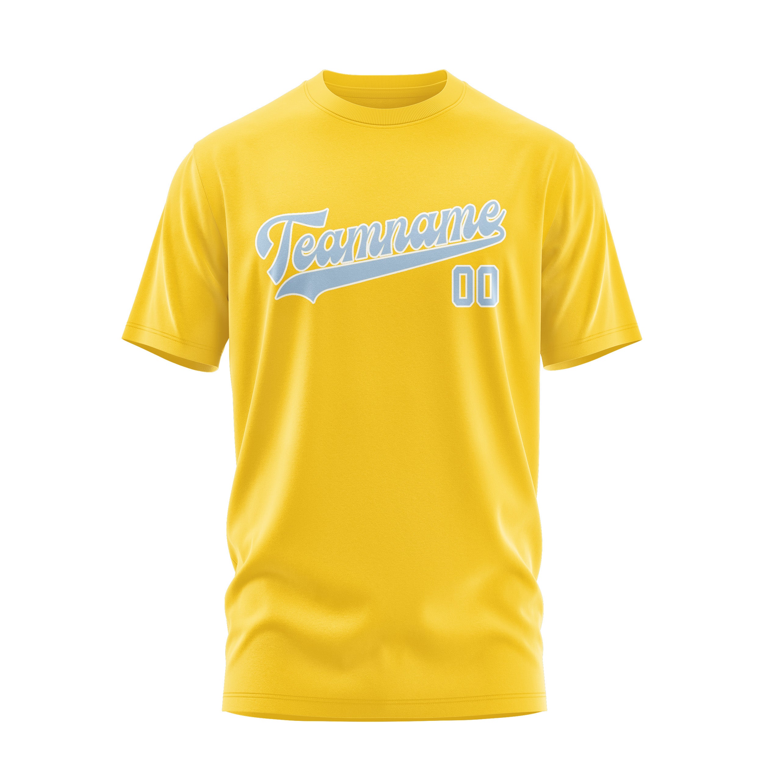 Maßgeschneidertes Gold Hellblau T-Shirt