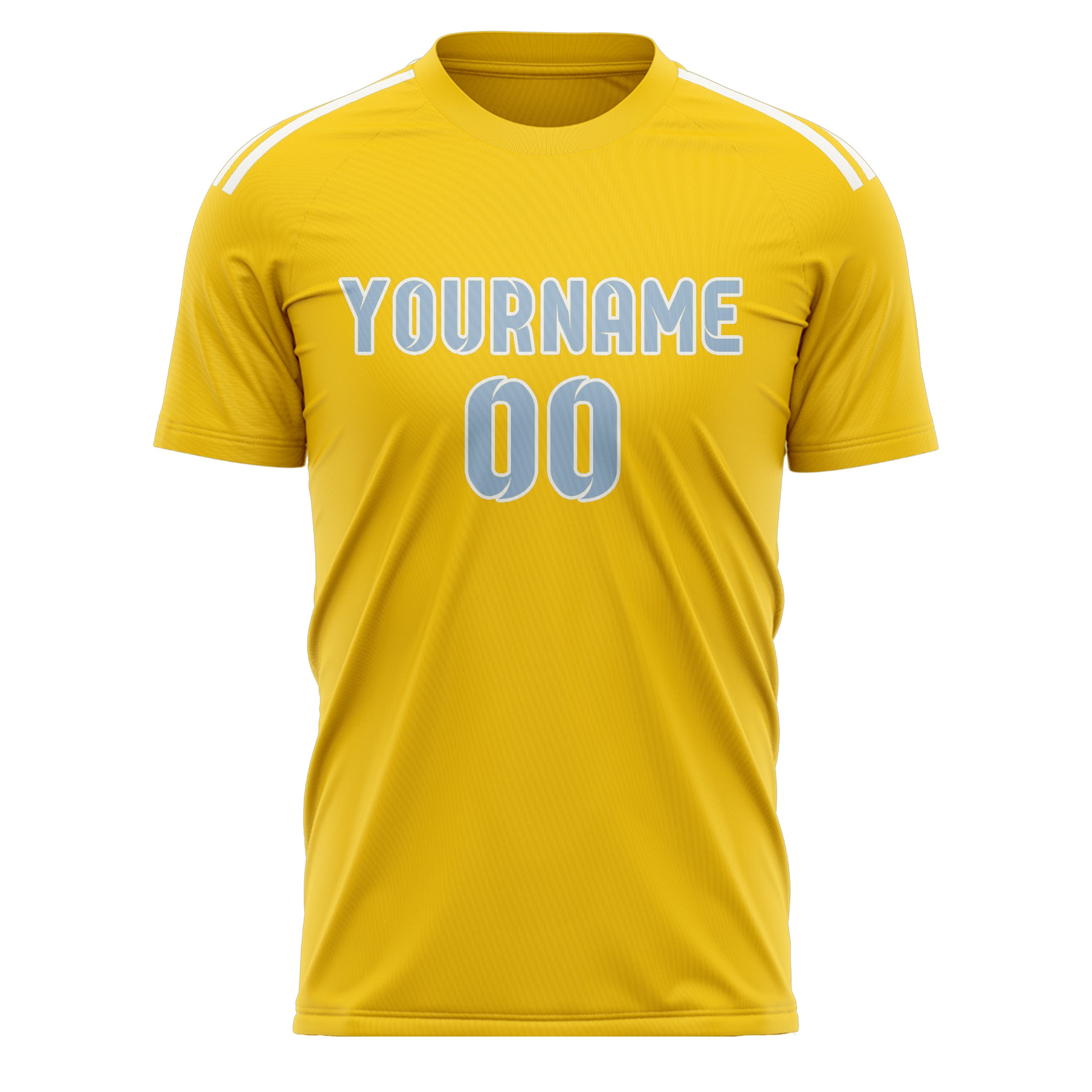 Benutzerdefiniertes Professionelles Gold Hellblau Fußballtrikot