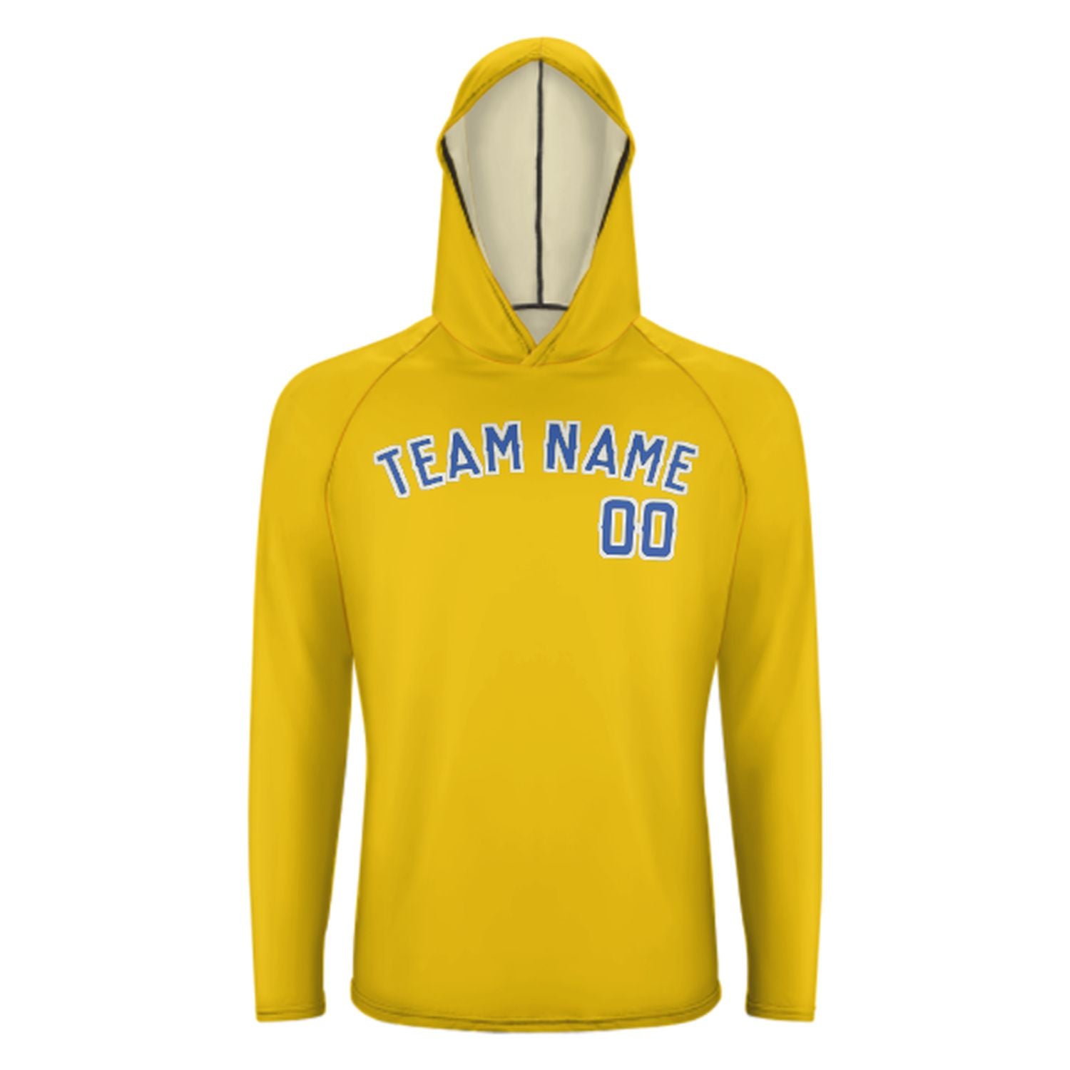 Maßgeschneidertes Gold Himmelblau UV-Hoodie