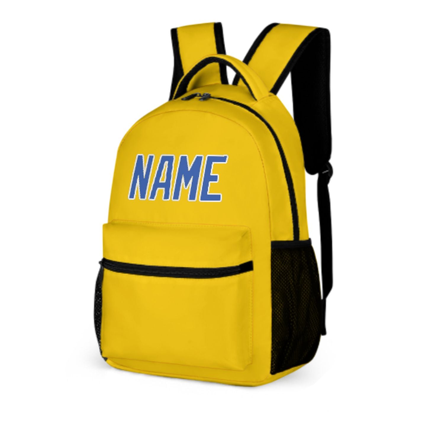 Zaino personalizzato per bambini color oro e azzurro