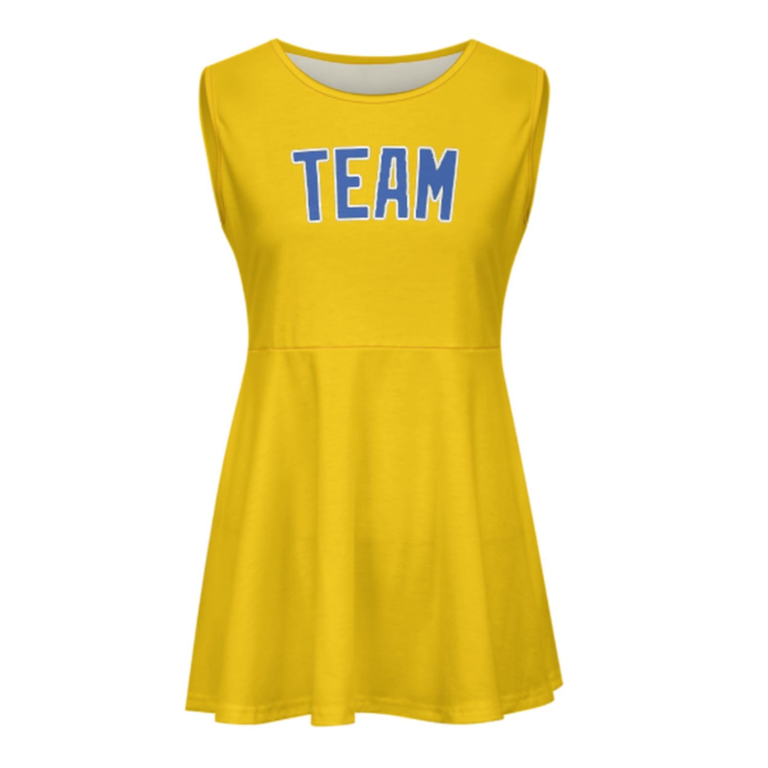 Maßgeschneidertes Gold Himmelblau Cheerleader-Kleid