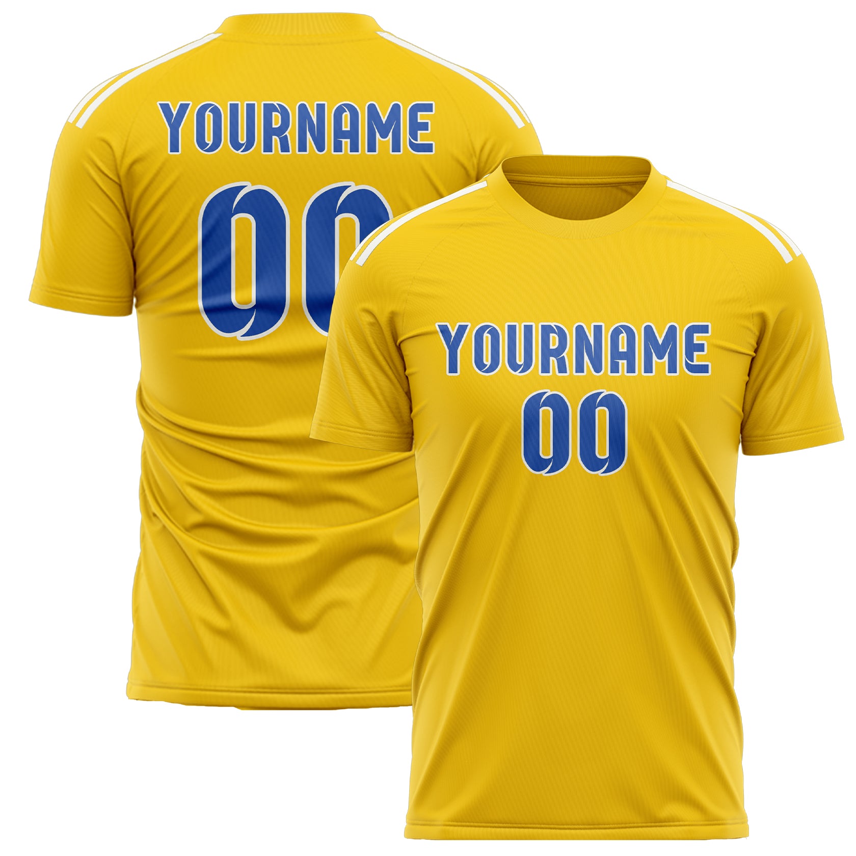 Benutzerdefiniertes Professionelles Gold Himmelblau Fußballtrikot