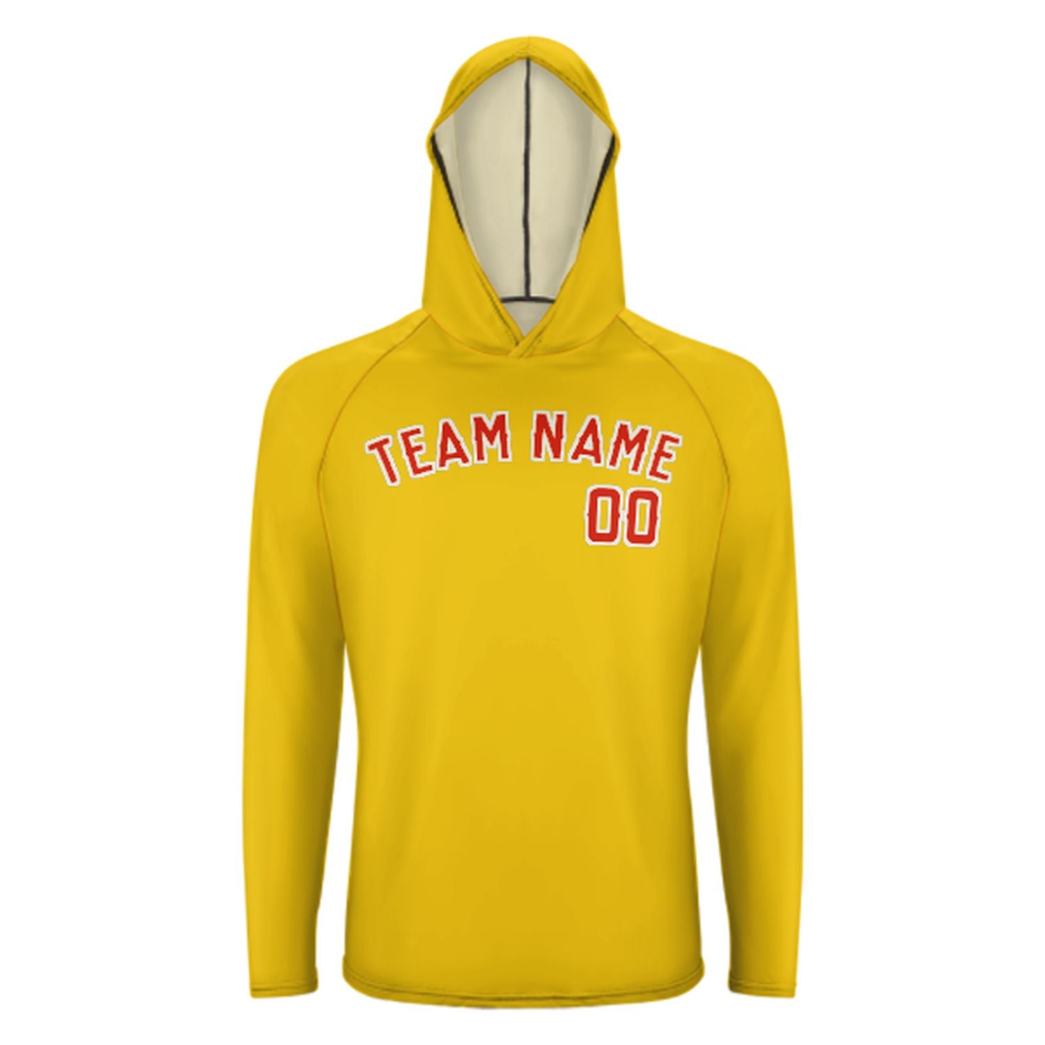Maßgeschneidertes Gold Orangerot UV-Hoodie