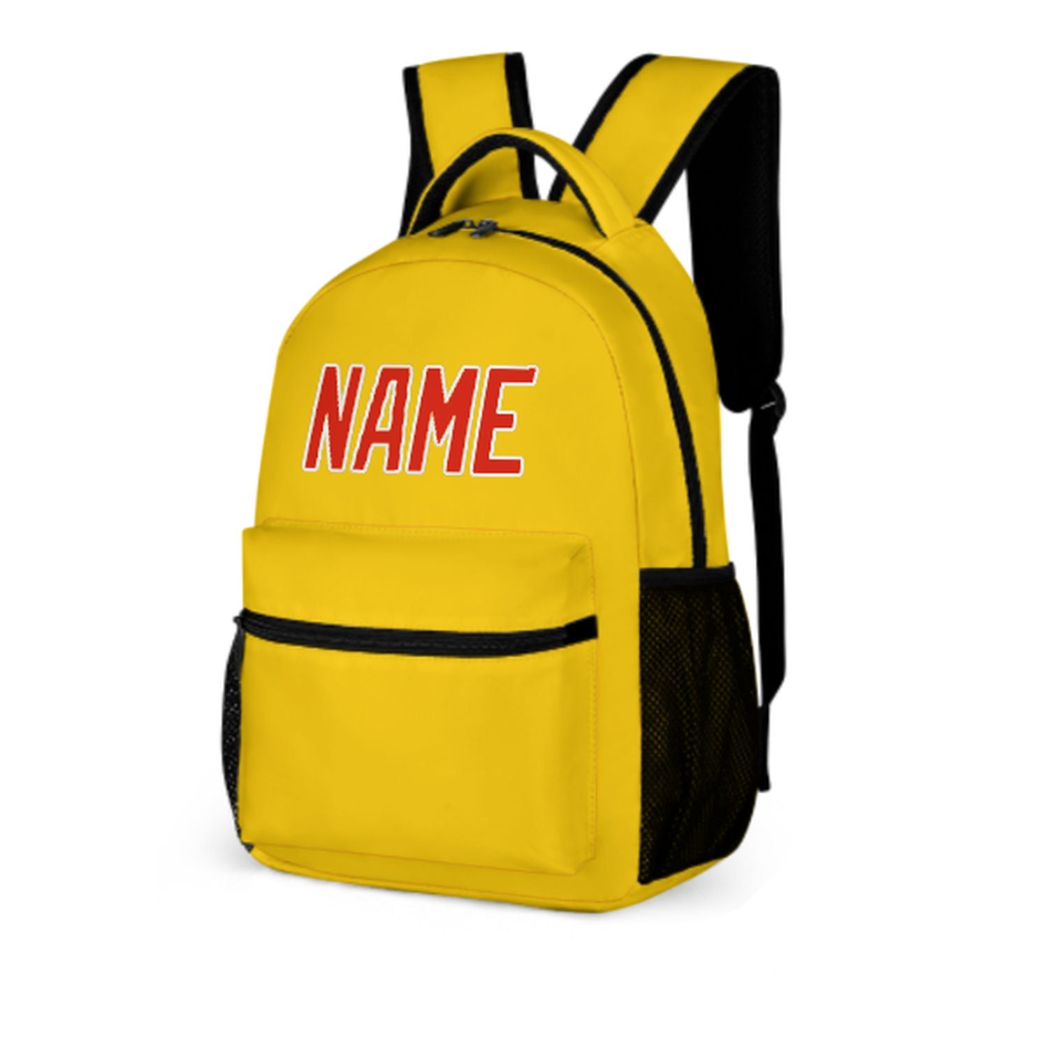 Zaino personalizzato per bambini color oro, arancione e rosso