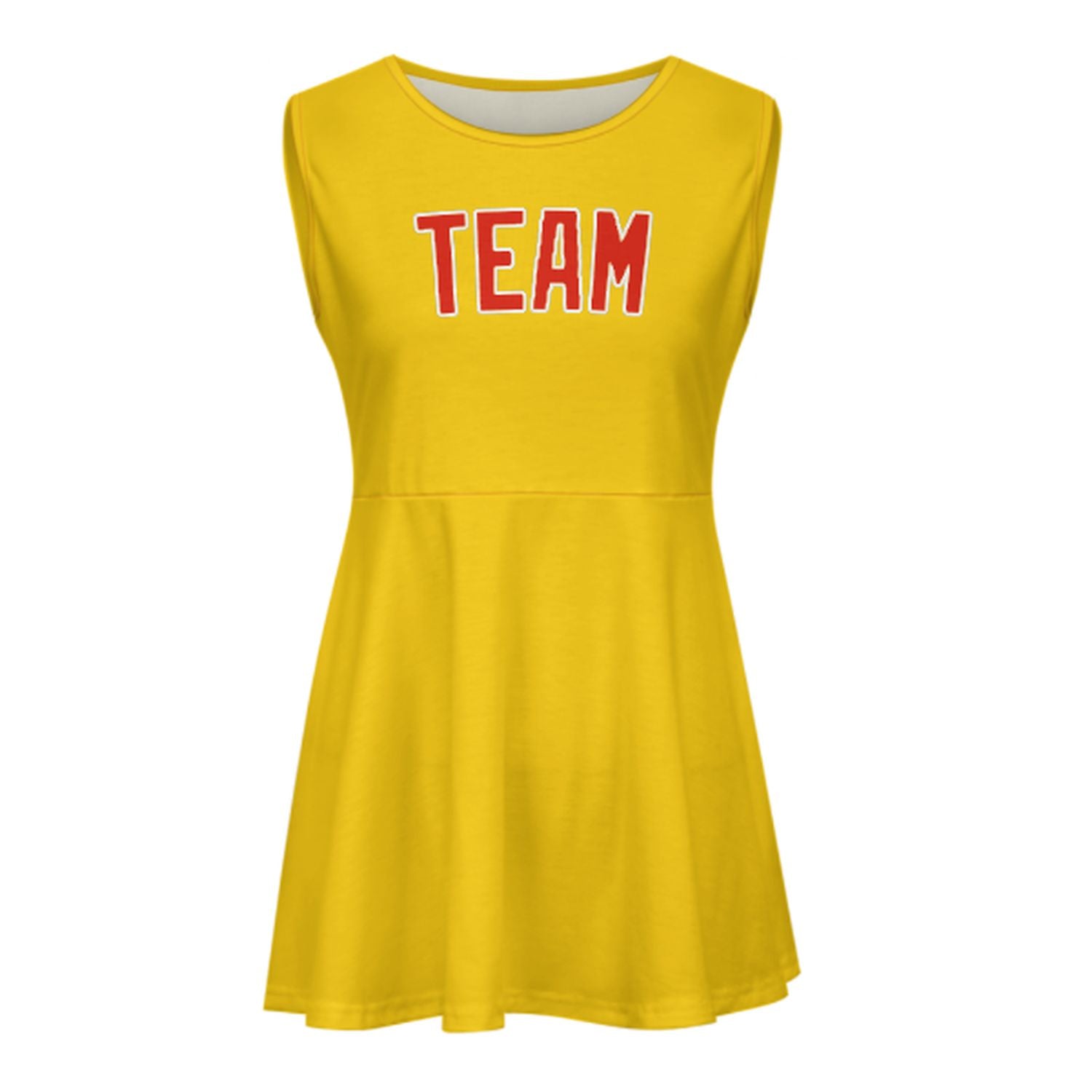 Maßgeschneidertes Gold Orangerot Cheerleader-Kleid