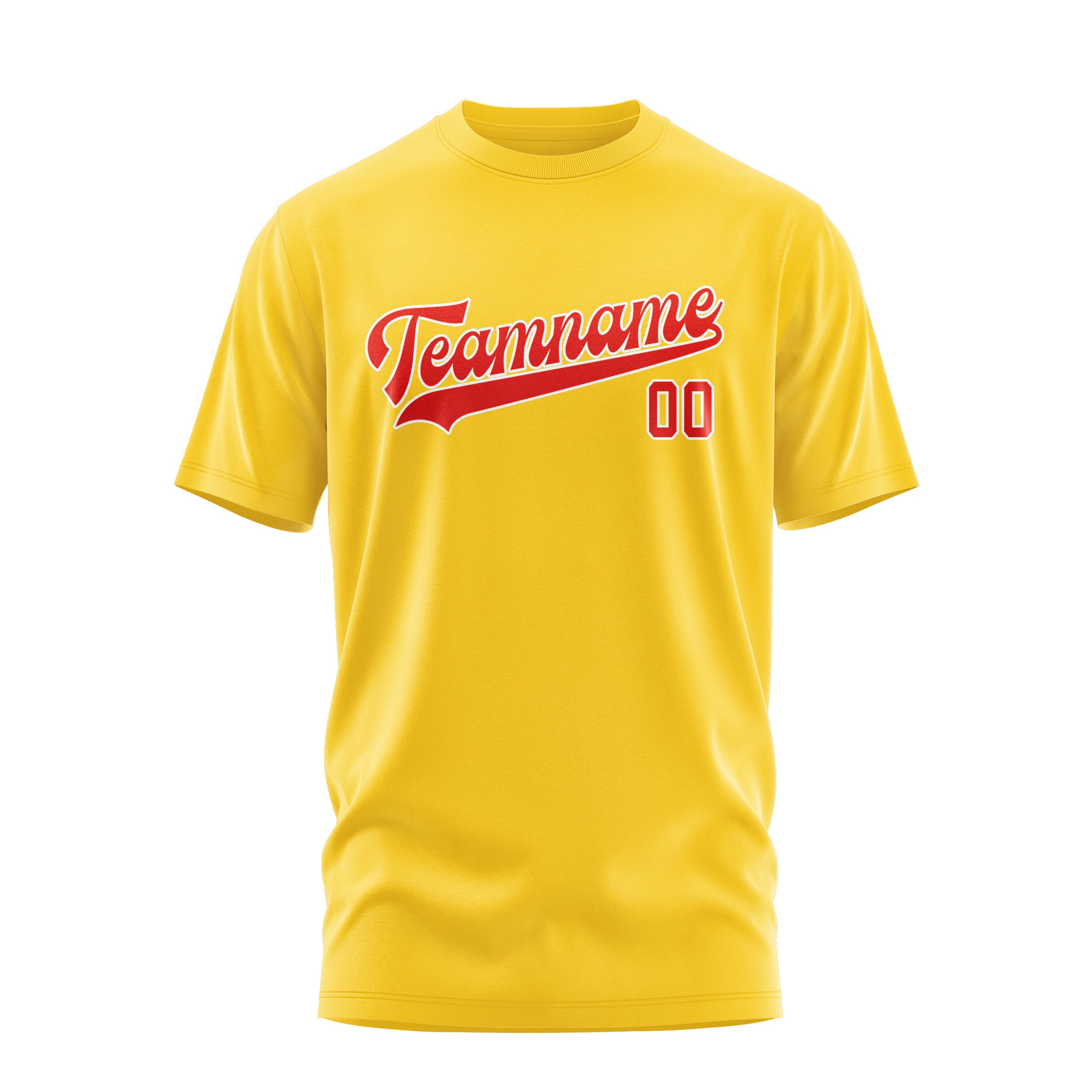 Maßgeschneidertes Gold Orangerot T-Shirt