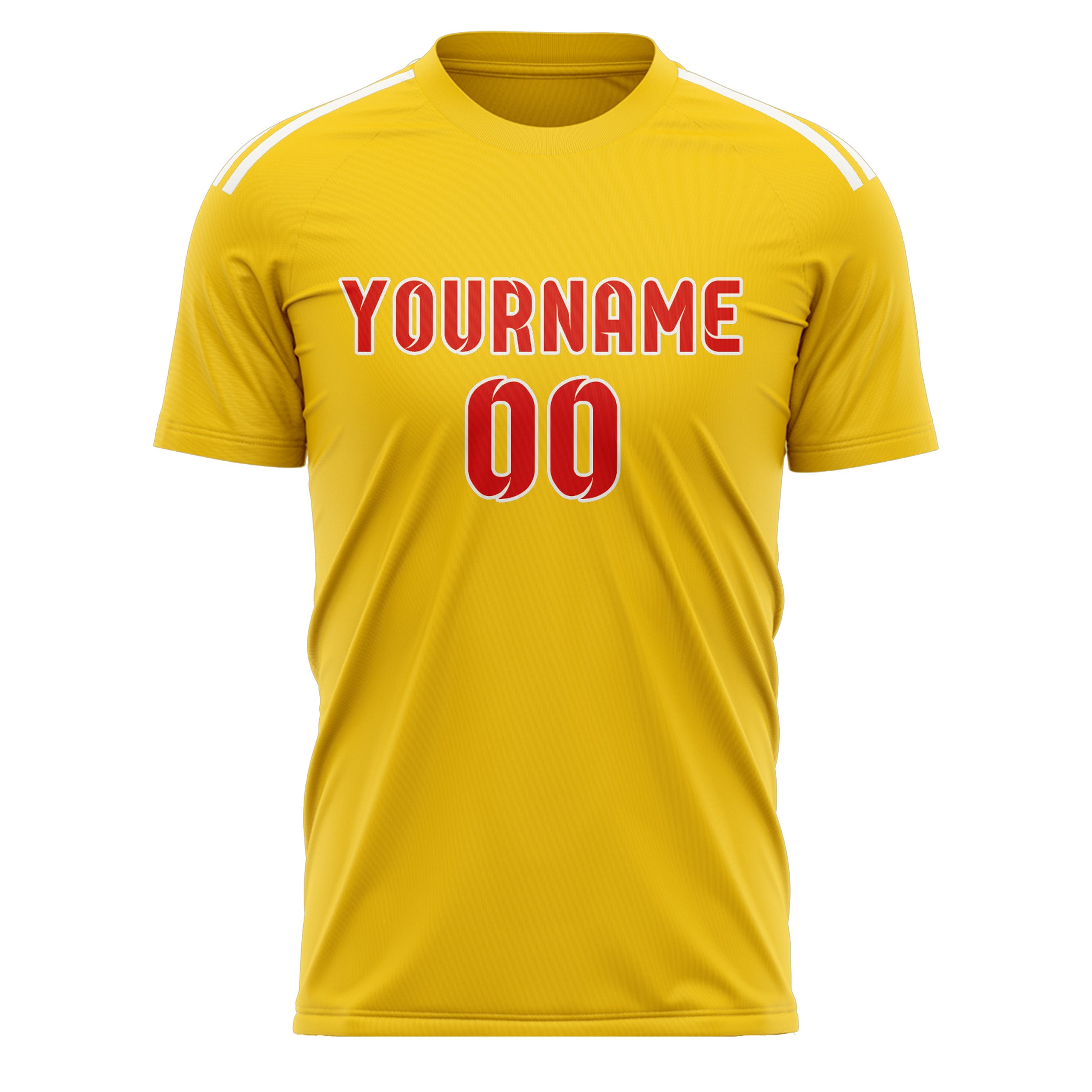 Benutzerdefiniertes Professionelles Gold Orangerot Fußballtrikot
